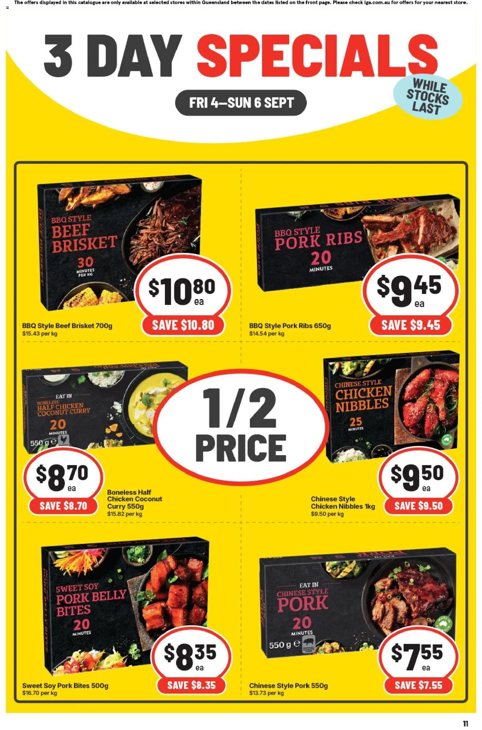 IGA catalogue - valid from 04/09/2026 | Page: 1 | Products: Pork ribs, Chicken, Pork, Coconut