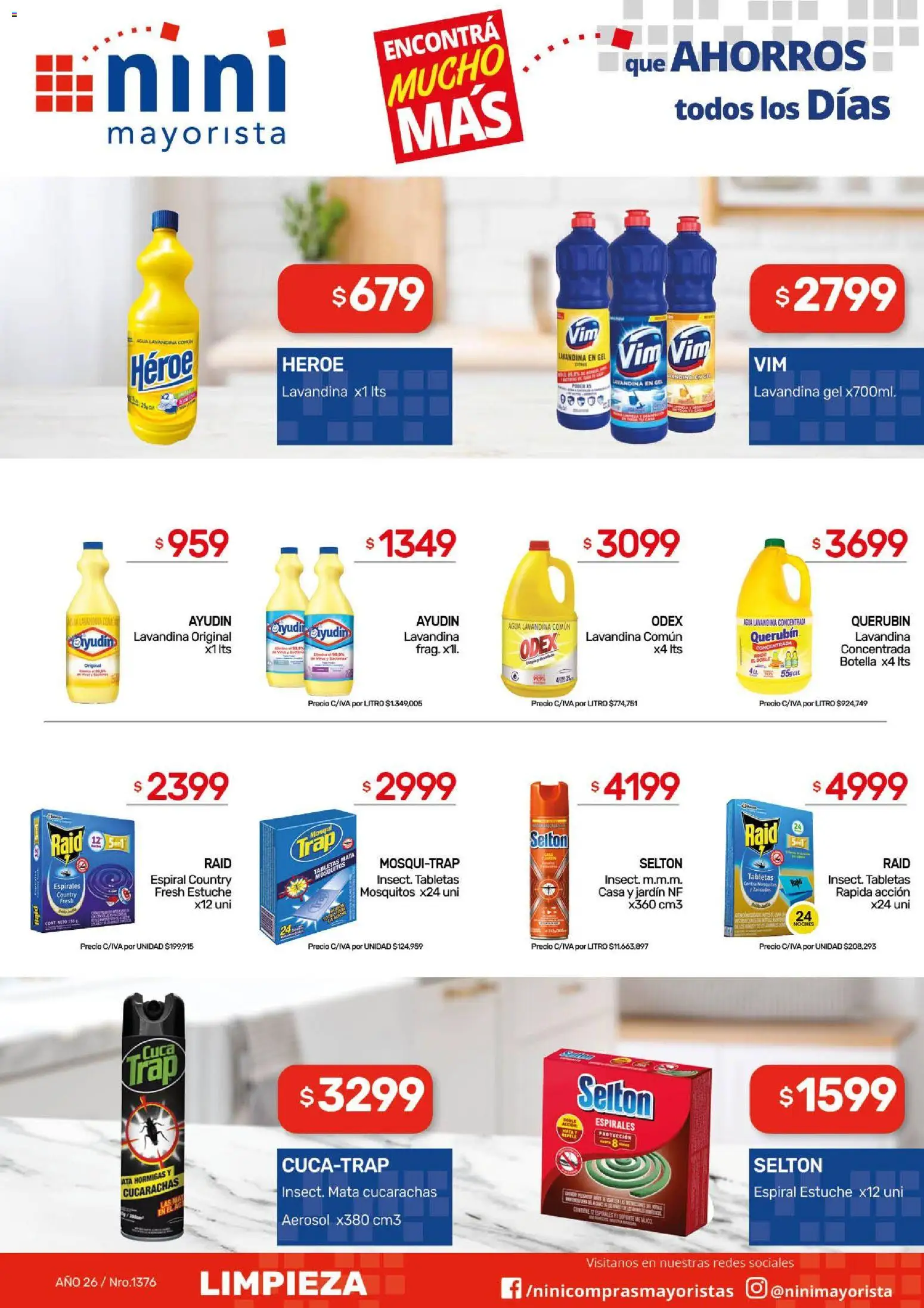 NINI Mayorista catálogo │ válido desde el 07/09/2026 | Página: 13 | Productos: Lavandina, Botella, Agua, Estuche