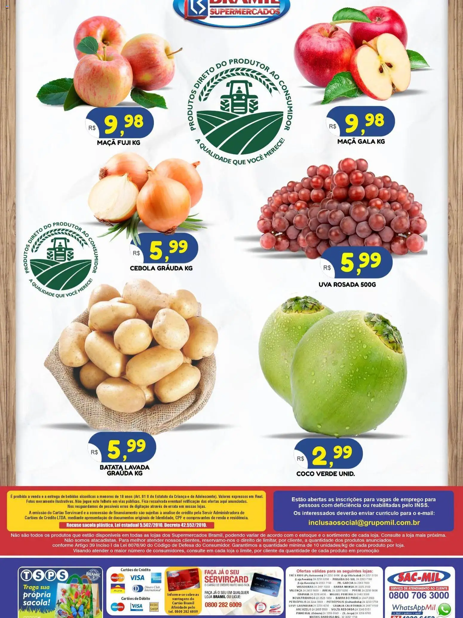 Bramil Supermercados Folheto - válido de 14/07/2026 | Página: 2 | Produtos: Coco, Cebola, Faca, Batata