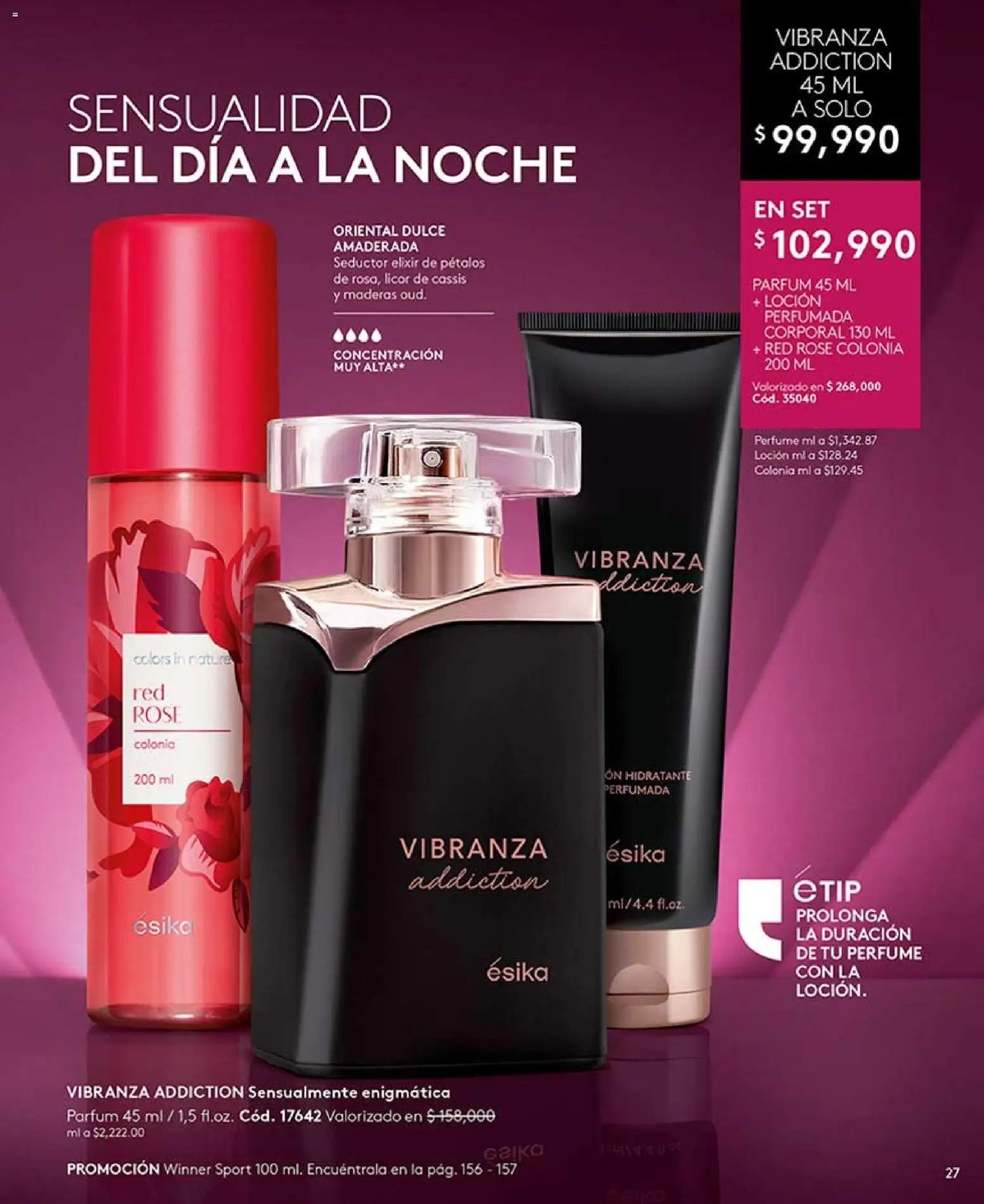 Ésika revista - valida desde el 17/07/2026 | Página: 27 | Productos: Loción, Perfume