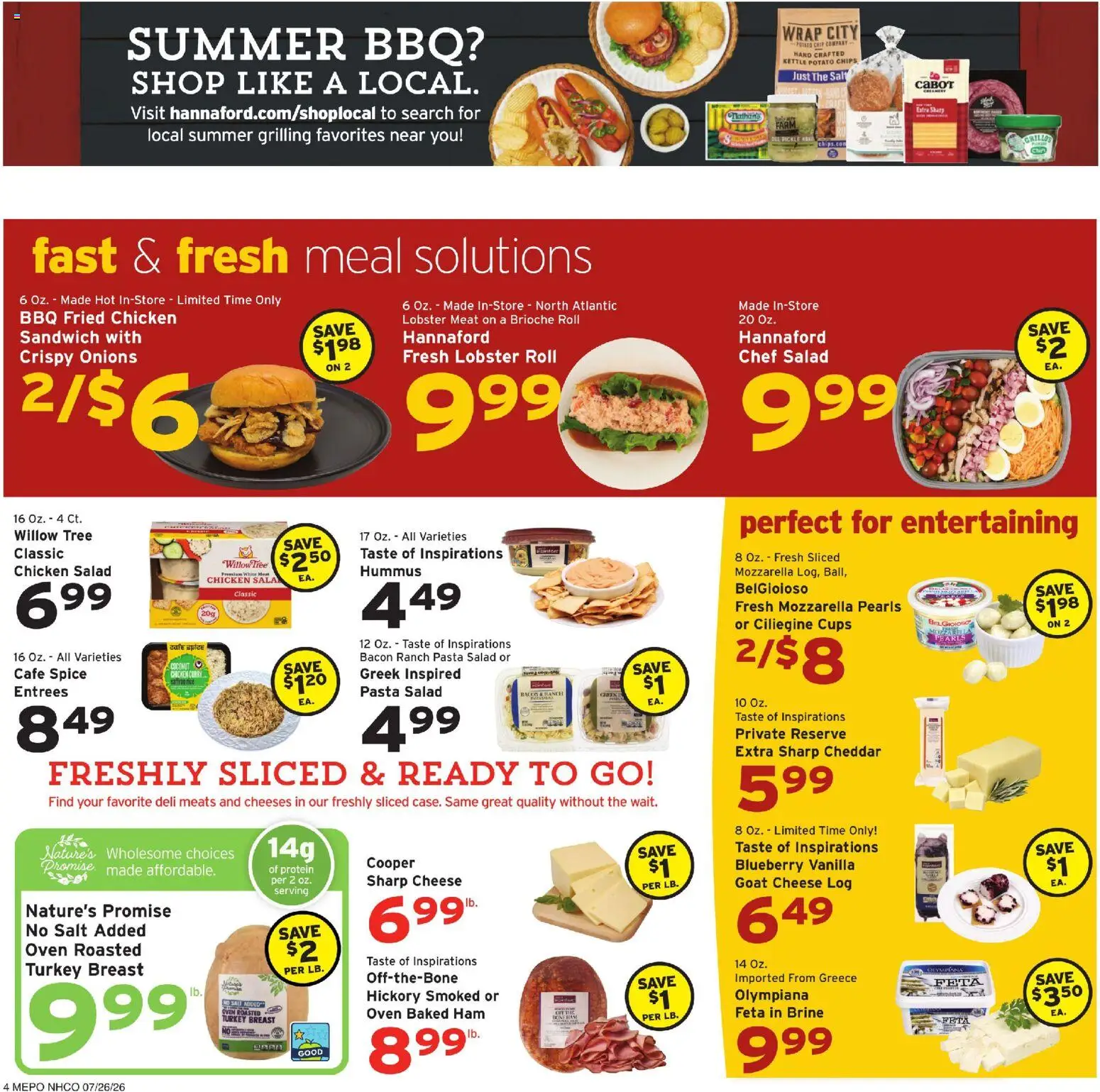 Hannaford Weekly Ad - valid from 07/26/2026 | Page: 4 | Products: Ham, Salad, Salt, Kettle