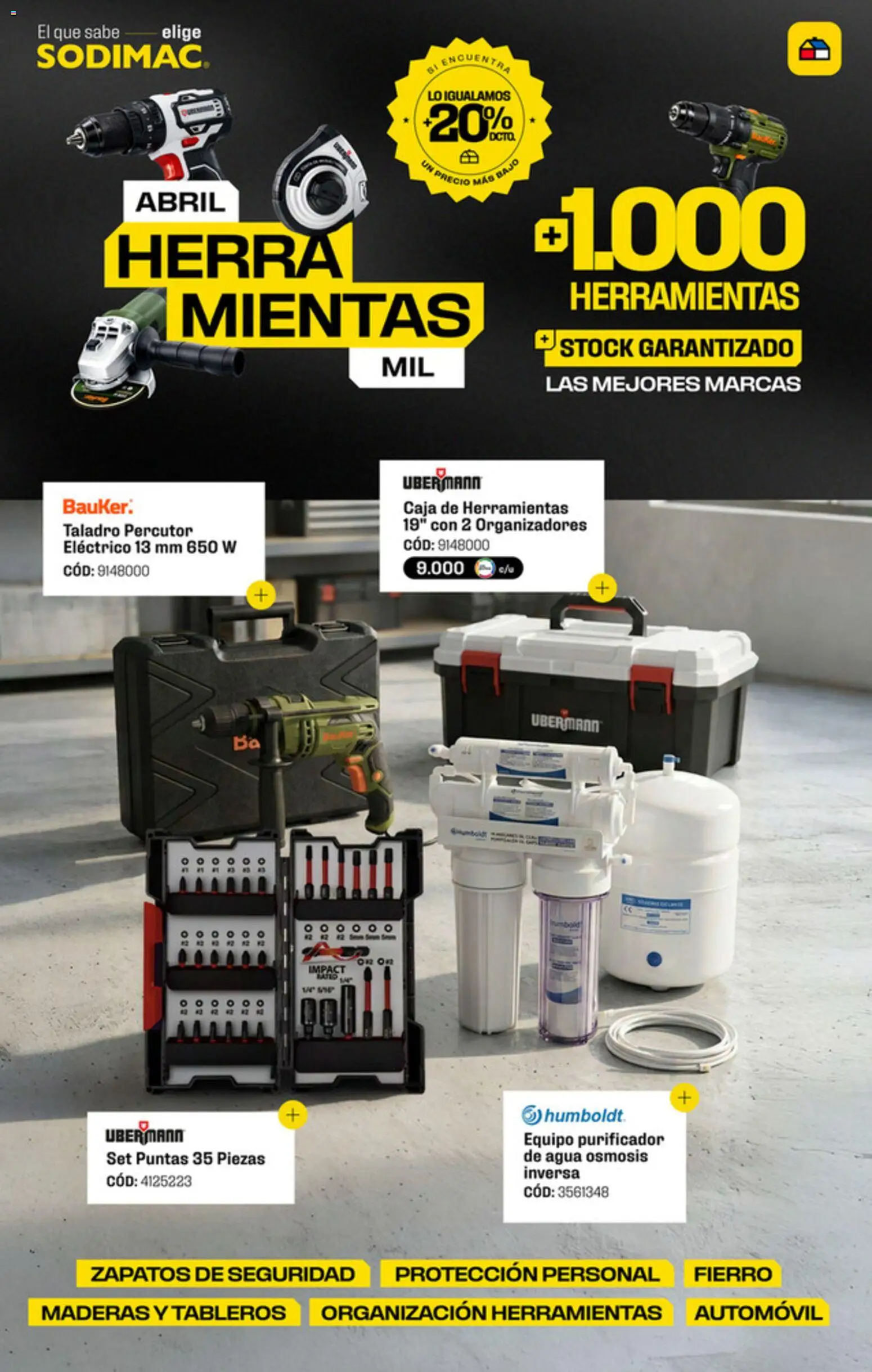 Sodimac ofertas  │ válido desde el 03.04.2026 | Página: 1 | Productos: Agua, Purificador, Caja, Zapatos