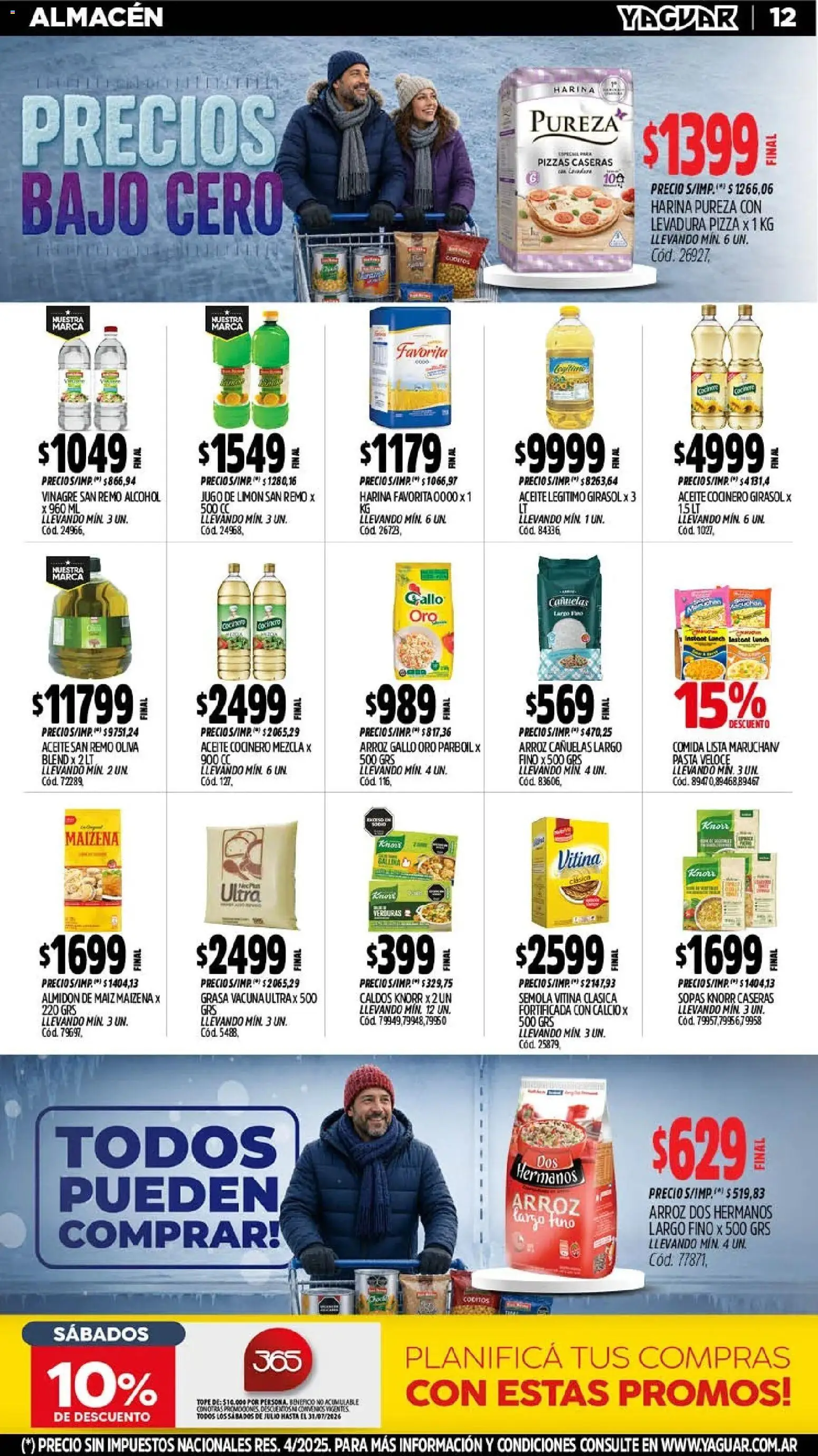 Yaguar - Oferta Semanal General Roca │ válido desde el 27/07/2026 | Página: 15 | Productos: Oliva, Pizza, Jugo, Pasta