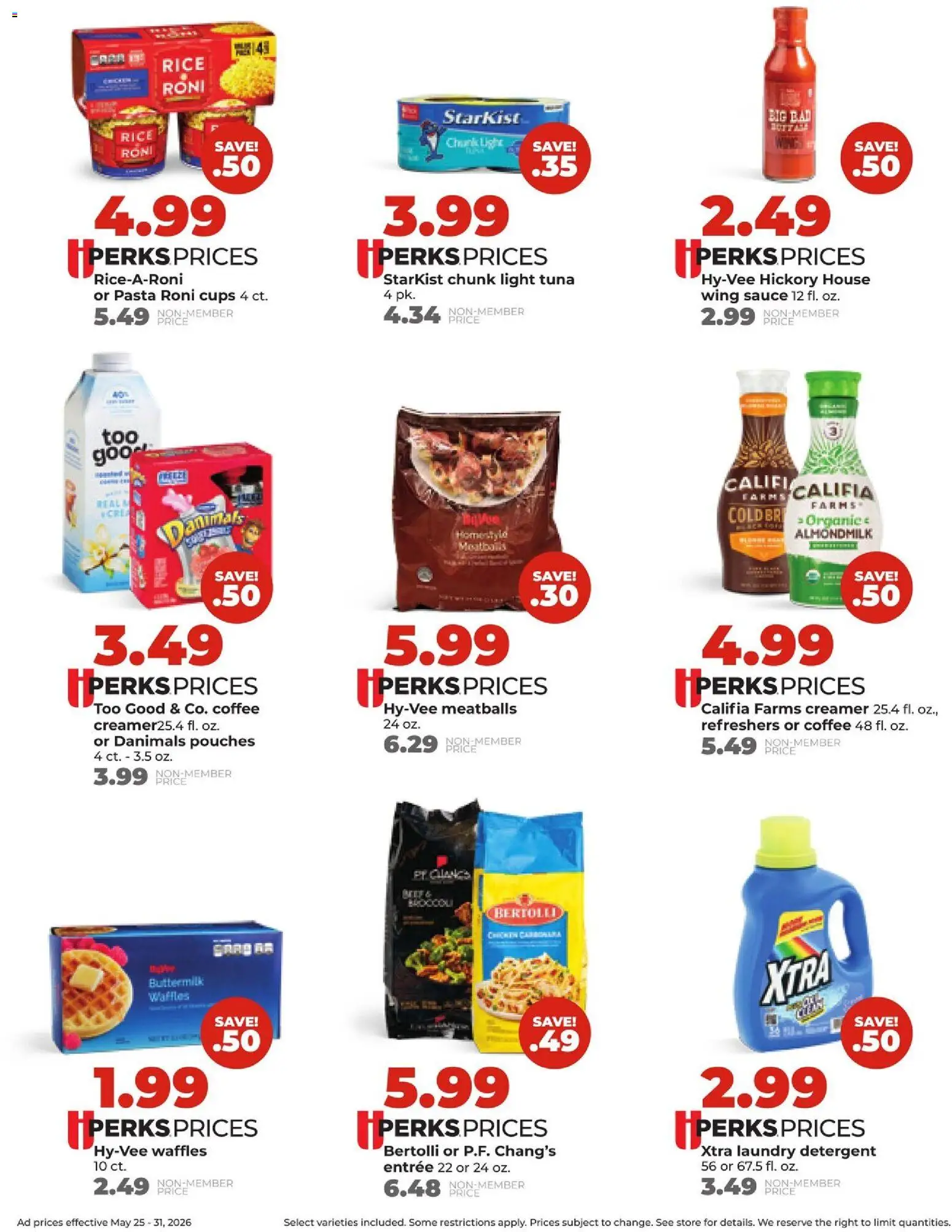HyVee Weekly Ad - valid from 25.05.2026 | Page: 6 | Products: Coffee, Detergent, Pasta, Sauce