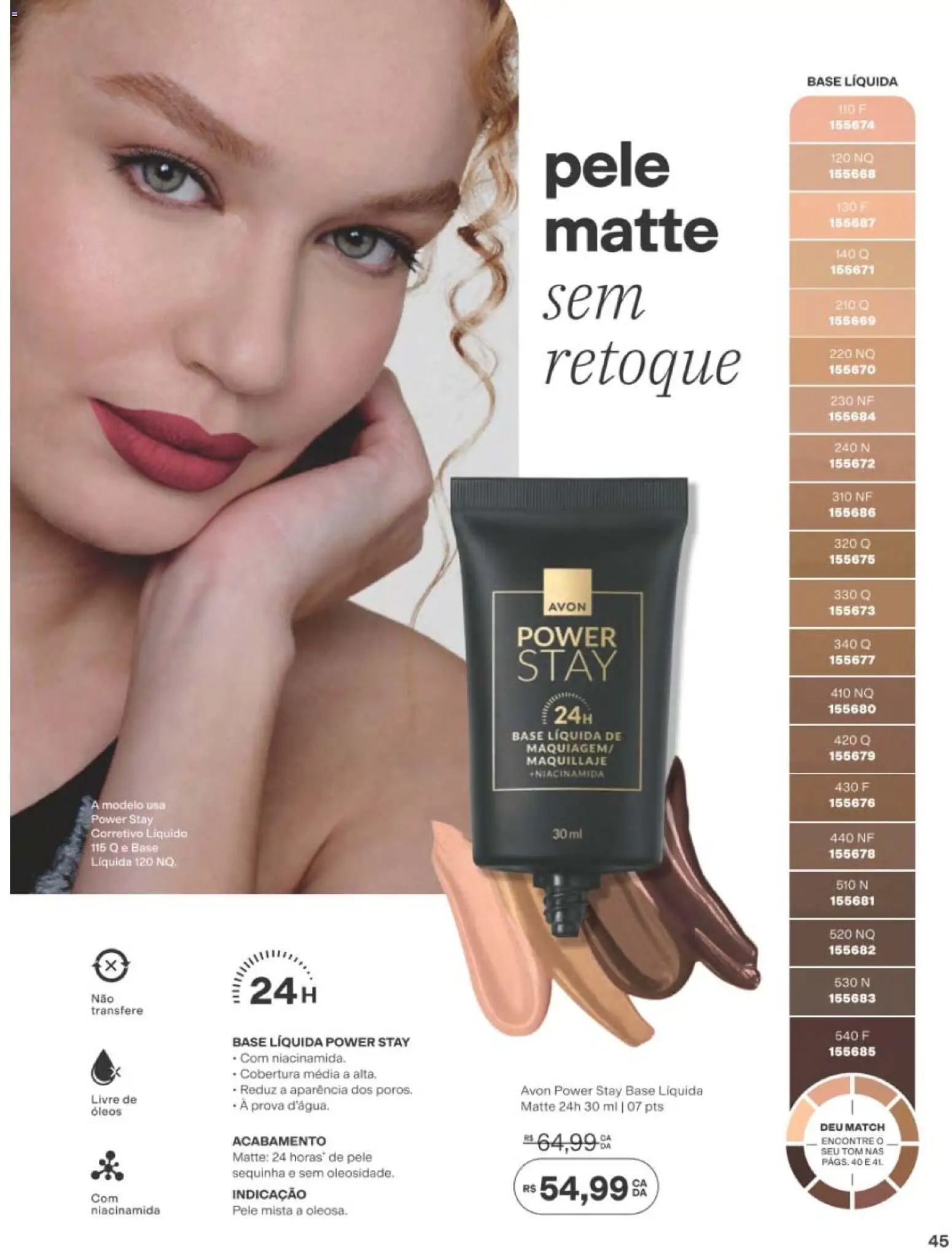 Avon Folheto - válido de 19/07/2026 | Página: 45 | Produtos: Corretivo, Base