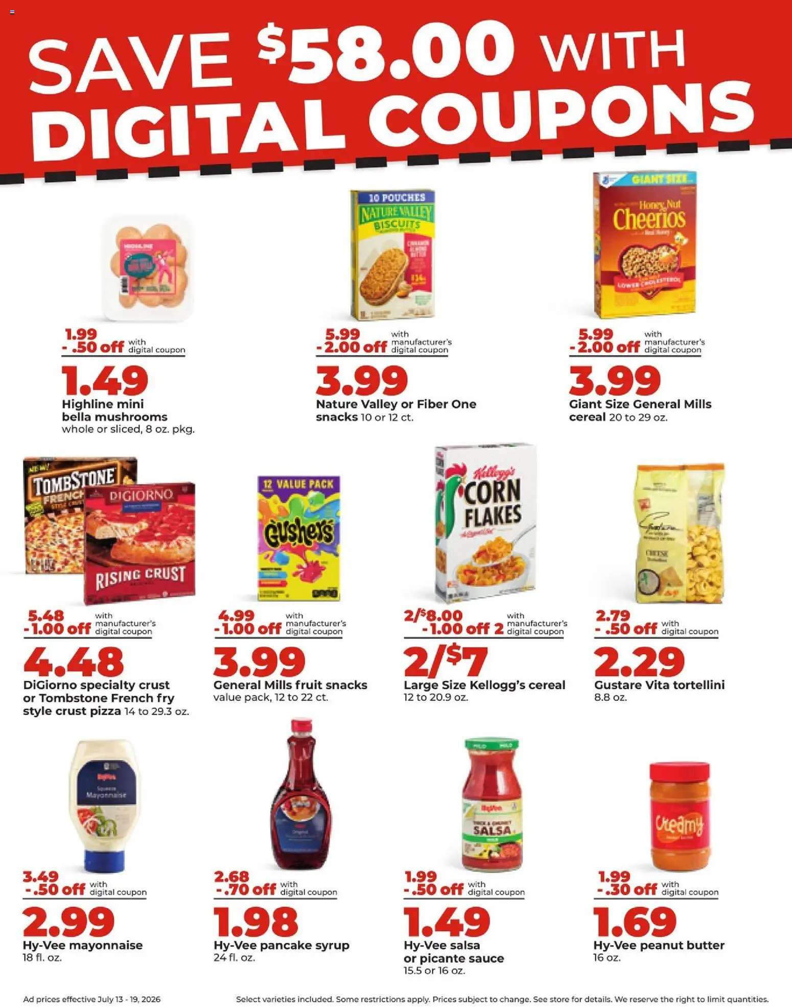 HyVee Weekly Ad - valid from 07/13/2026 | Page: 7 | Products: Corn, Butter, Flakes, Sauce
