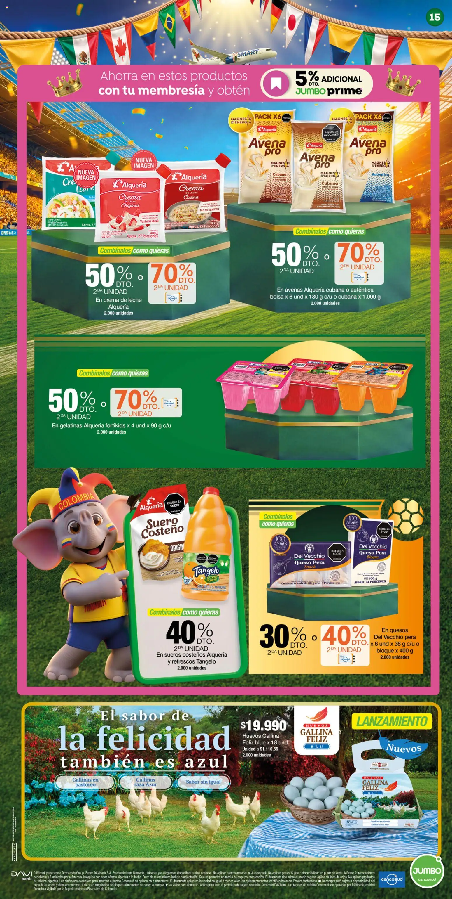 Jumbo revista - valida desde el 25/06/2026 | Página: 15 | Productos: Crema, Arequipe, Cocina, Huevos
