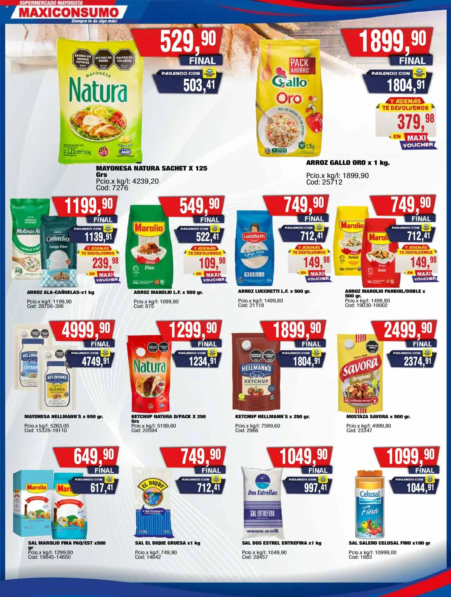 Maxiconsumo ofertas │ válido desde el 31/08/2026 | Página: 5 | Productos: Mostaza, Sal, Arroz, Té