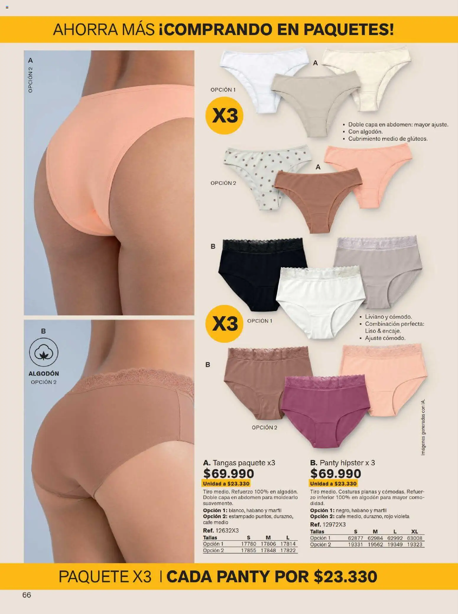 Leonisa revista - valida desde el 15/07/2026 | Página: 66 | Productos: Algodón, Combinación, Café