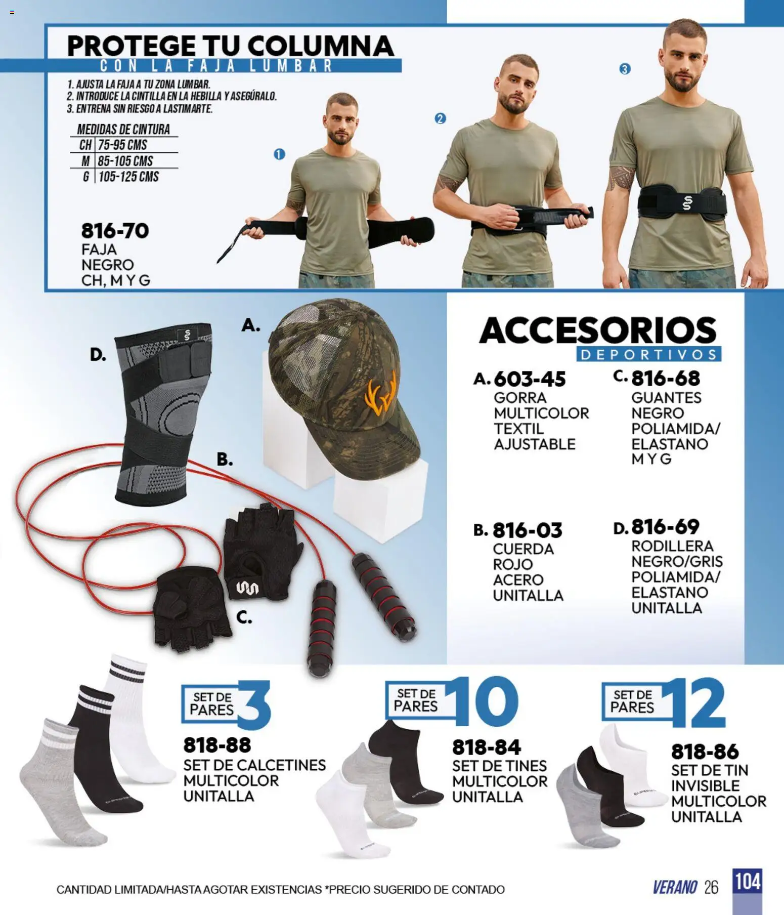 Nuevas ofertas de Cklass válidas en toda la República Mexicana desde el 05.03.2026. ¡Encuentra las mejores ofertas en Cklass catálogo Verano Sportbrands Dama! | Página: 268 | Productos: Gorra, Guantes, Hebilla, Faja
