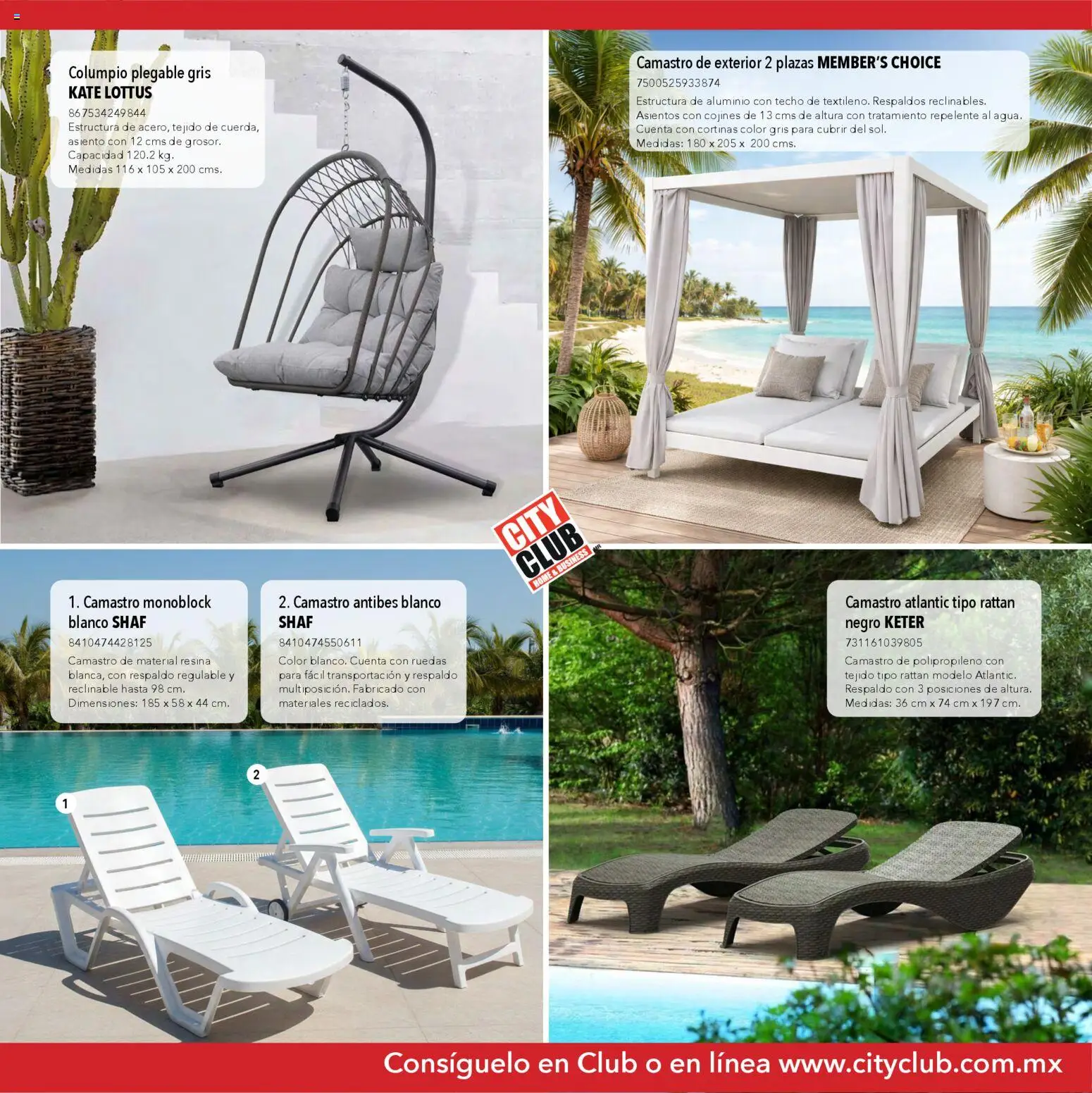 Nuevas ofertas de City Club válidas en toda la República Mexicana desde el 13.03.2026. ¡Encuentra las mejores ofertas en City Club Catálogo de muebles! | Página: 11 | Productos: Columpio, Repelente, Cortinas