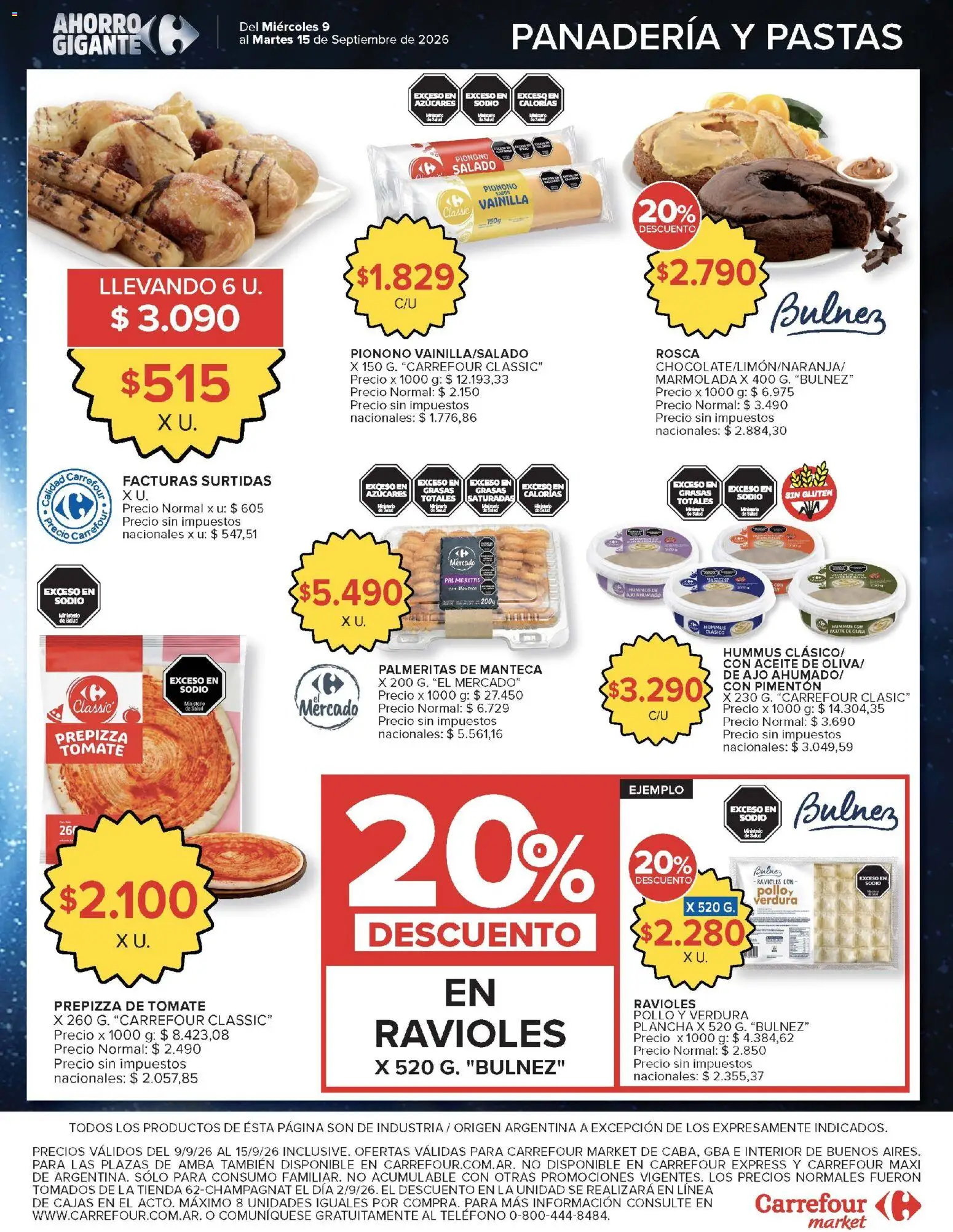 Carrefour - Ofertas │ válido desde el 09/09/2026 | Página: 46 | Productos: Hummus, Ajo, Plancha, Pionono