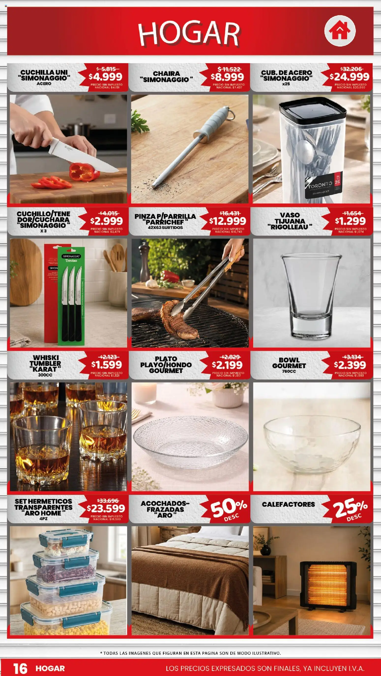 Makro ofertas │ válido desde el 16/07/2026 | Página: 16 | Productos: Cuchara, Cuchillo, Bowl, Pinza