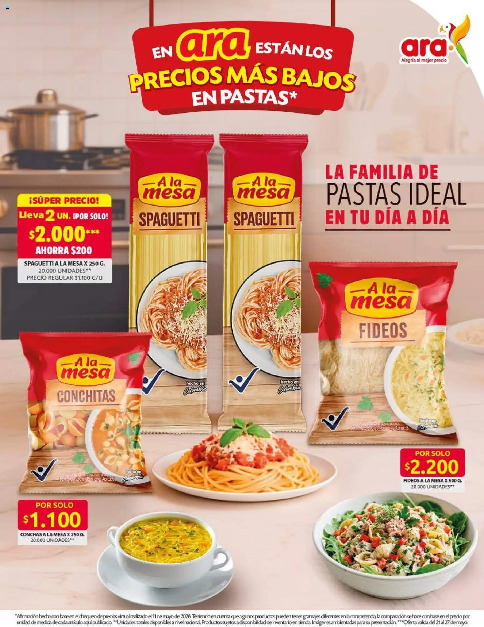 Ara revista - valida desde el 21.05.2026 | Página: 6 | Productos: Fideos, Mermelada, Mesa