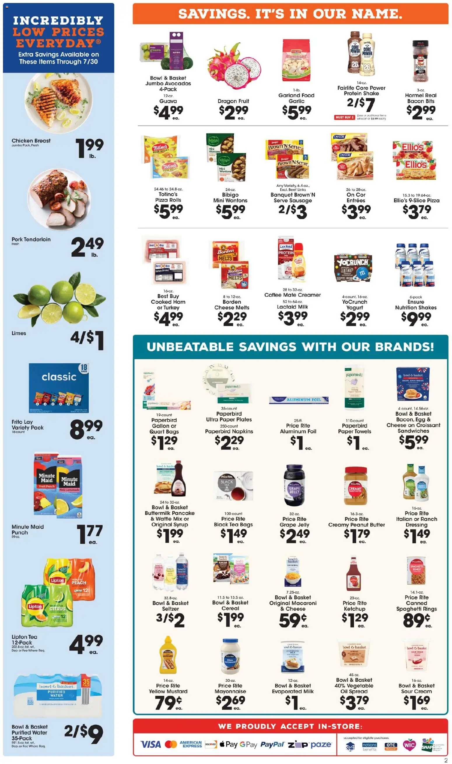 Price Rite Weekly Ad - valid from 07/23/2026 | Page: 2 | Products: Yogurt, Pork, Mayonnaise, Peach