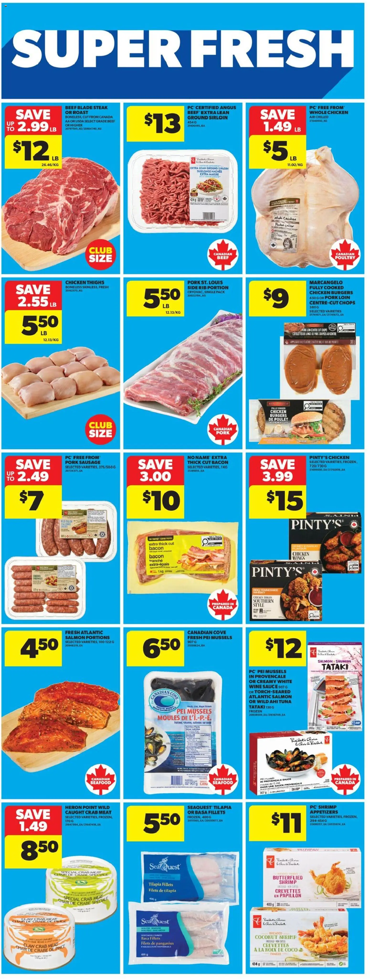 Real Canadian Superstore flyer valid from Aug 20, 2026 | Page: 14 | Products: Appetizers, Tuna, Chair, Chicken