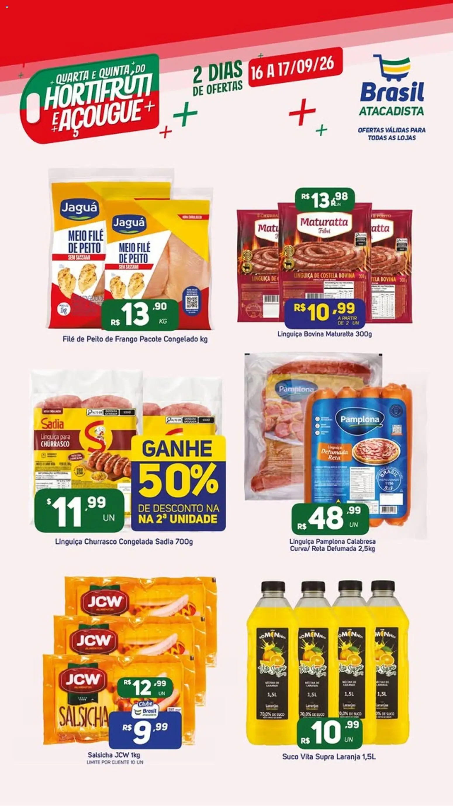 Brasil Atacadista Folheto - válido de 16/09/2026 | Página: 3 | Produtos: Costela bovina, Tela, Laranjas, Peito de frango