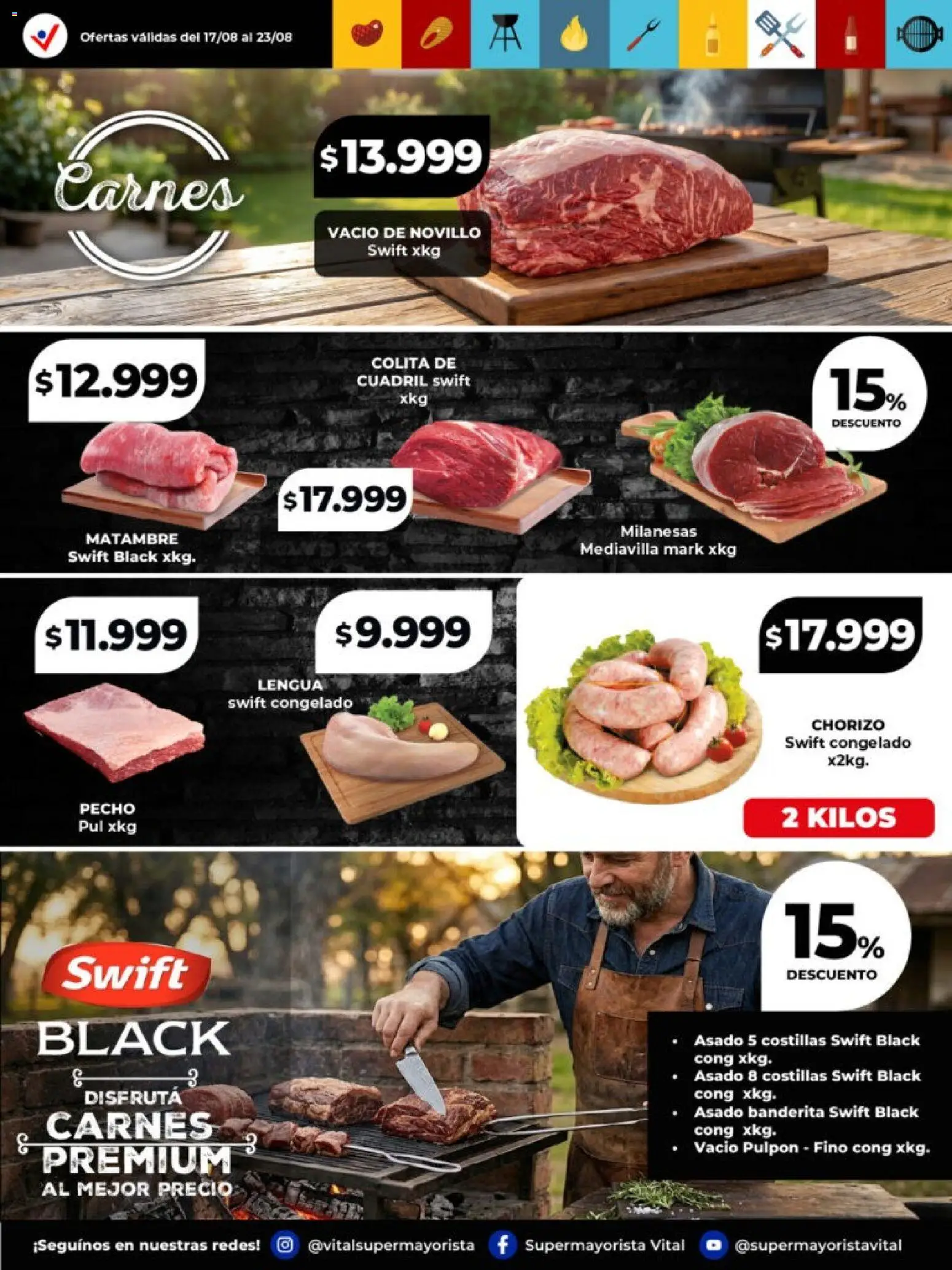 Vital - Especial de frescos │ válido desde el 17/08/2026 | Página: 2 | Productos: Milanesas, Cuadril, Chorizo