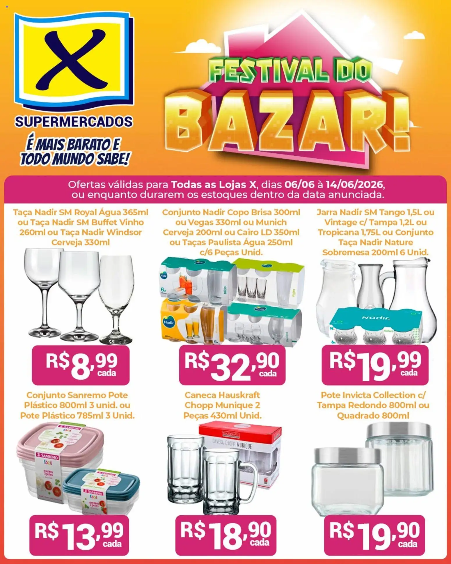 X Supermercados Folheto - válido de 06.06.2026 | Página: 1 | Produtos: Hauskraft, Taças, Vinho, Cerveja