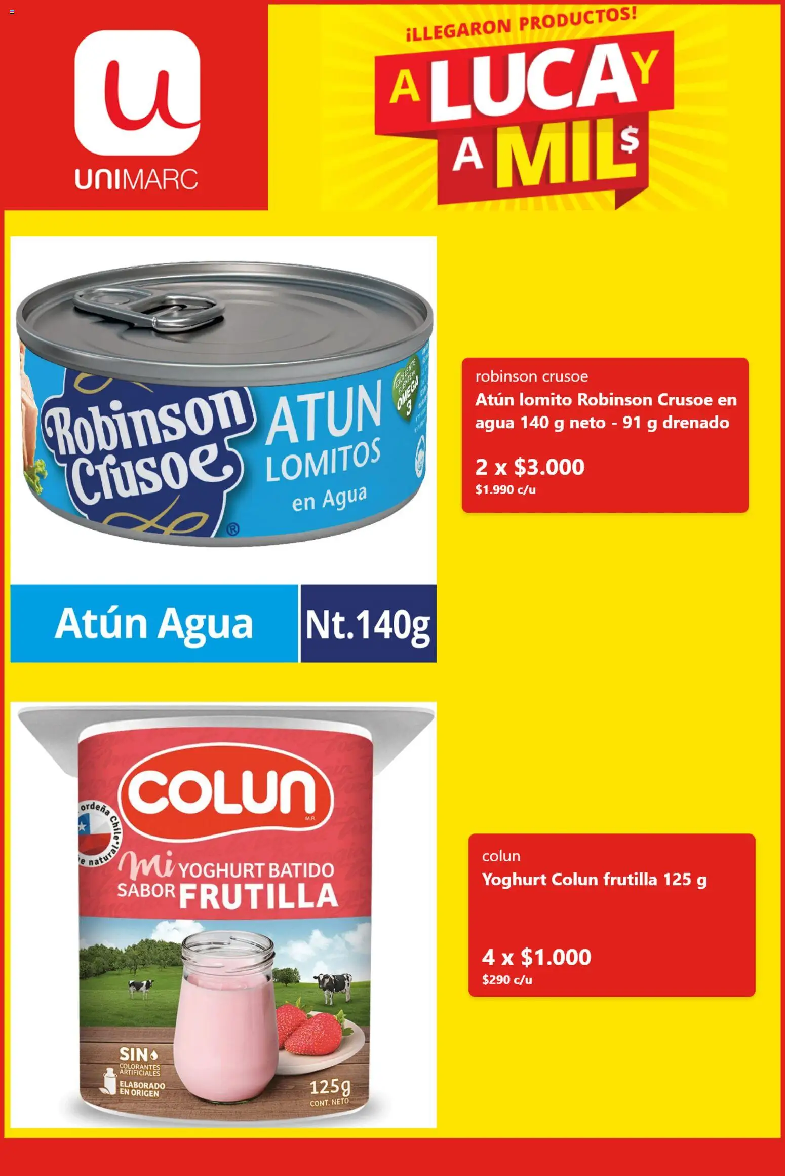 Unimarc Ofertas │ válido desde el 17.08.2026 | Página: 3 | Productos: Atún, Agua, Frutilla