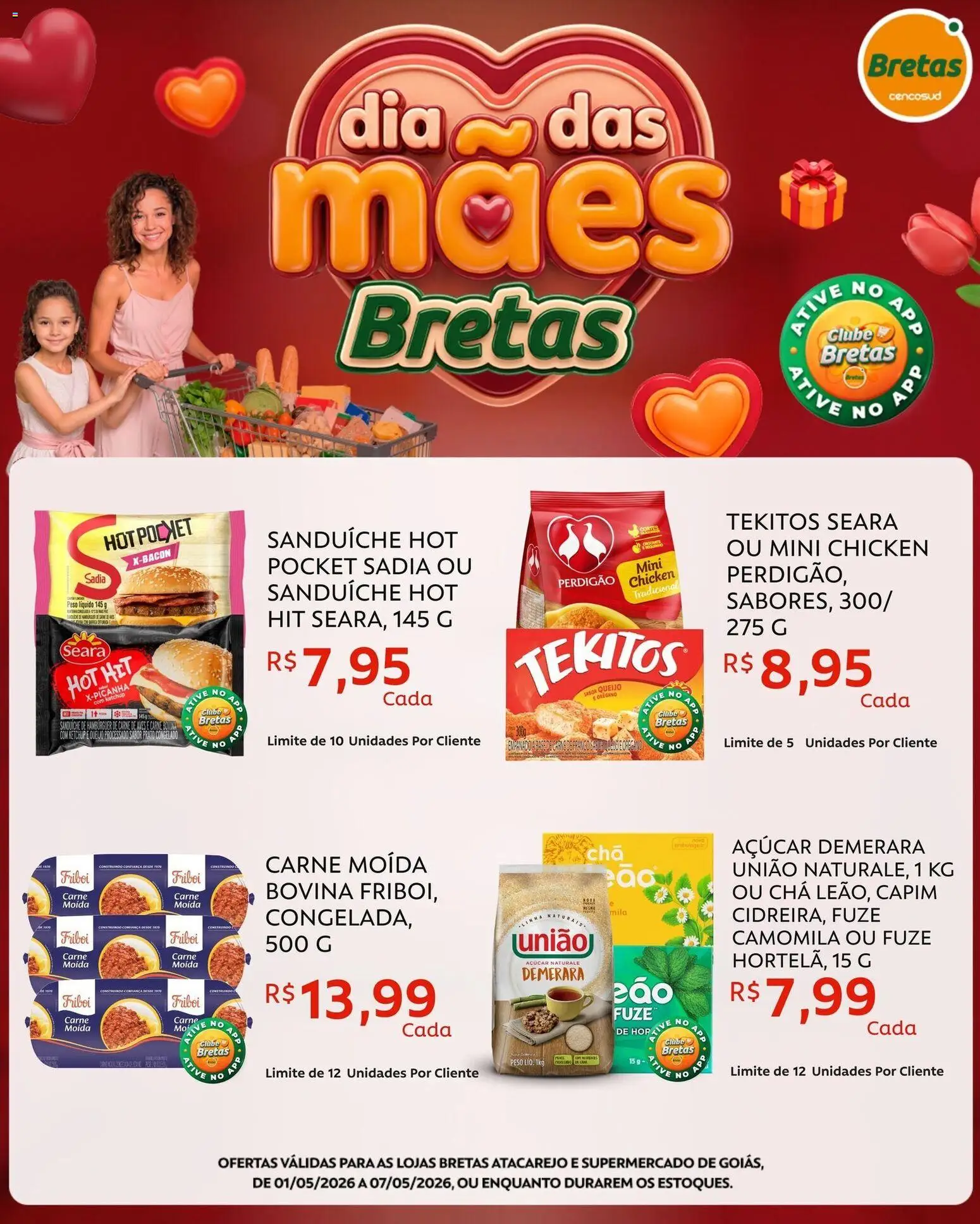 Bretas Folheto - válido de 01.05.2026 | Página: 1 | Produtos: Açúcar demerara, Queijo, Carne, Carne moída