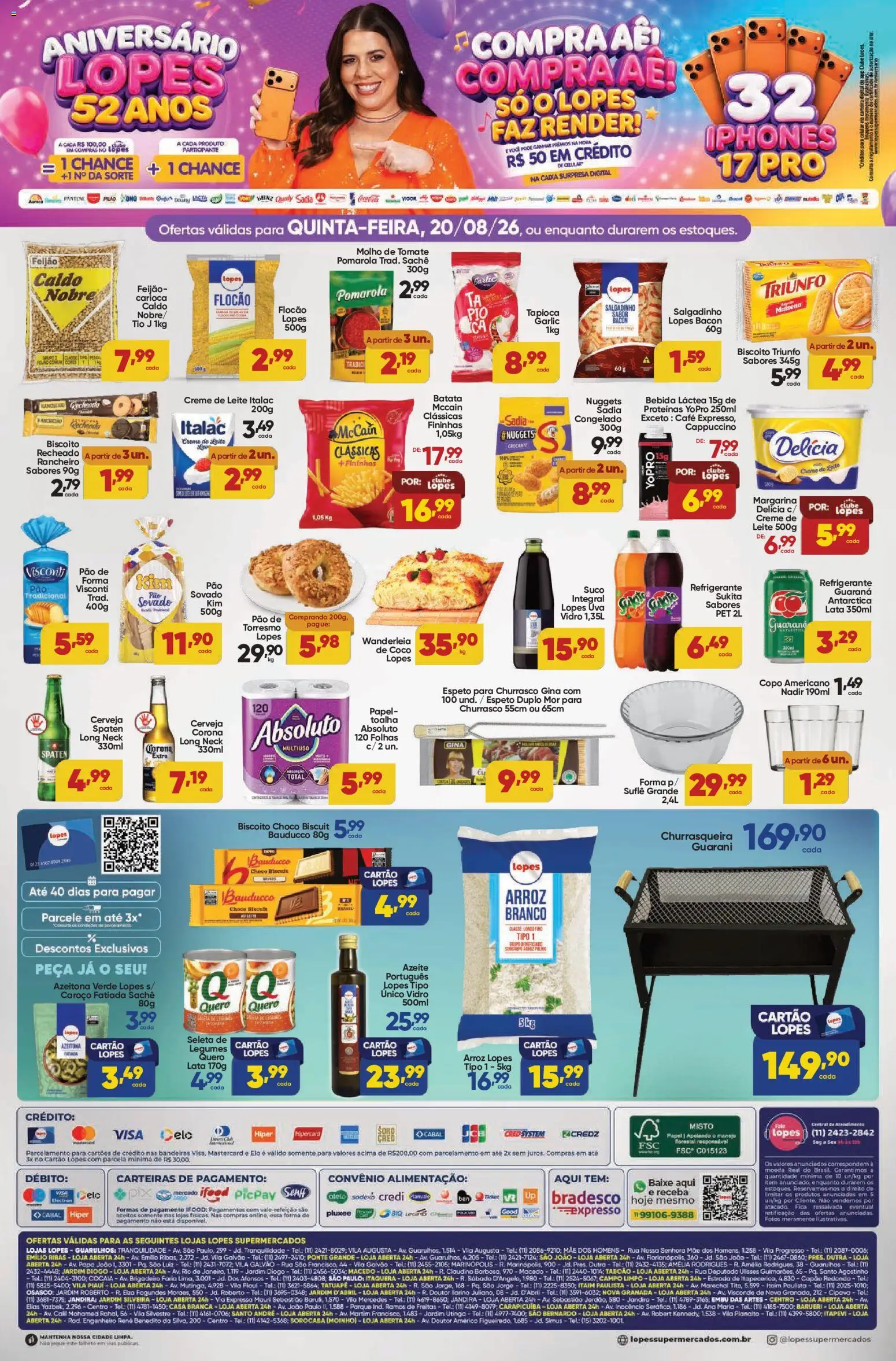 Lopes Supermercados Folheto - válido de 20/08/2026 | Página: 2 | Produtos: Guaraná, Suco, Creme, Margarina
