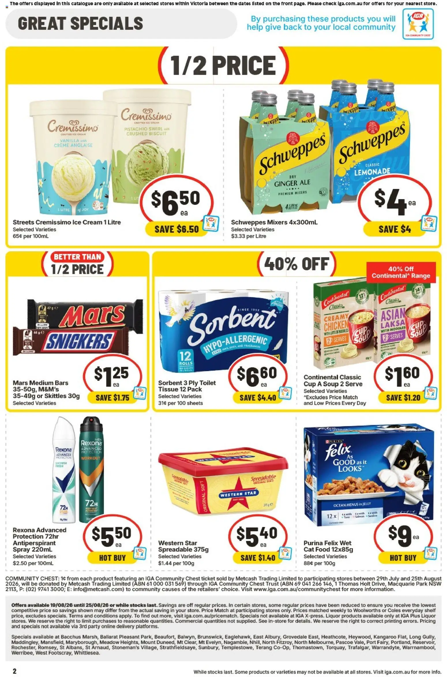 IGA catalogue - valid from 19/08/2026 | Page: 3 | Products: Noodles, Cream, Ice cream, Salmon