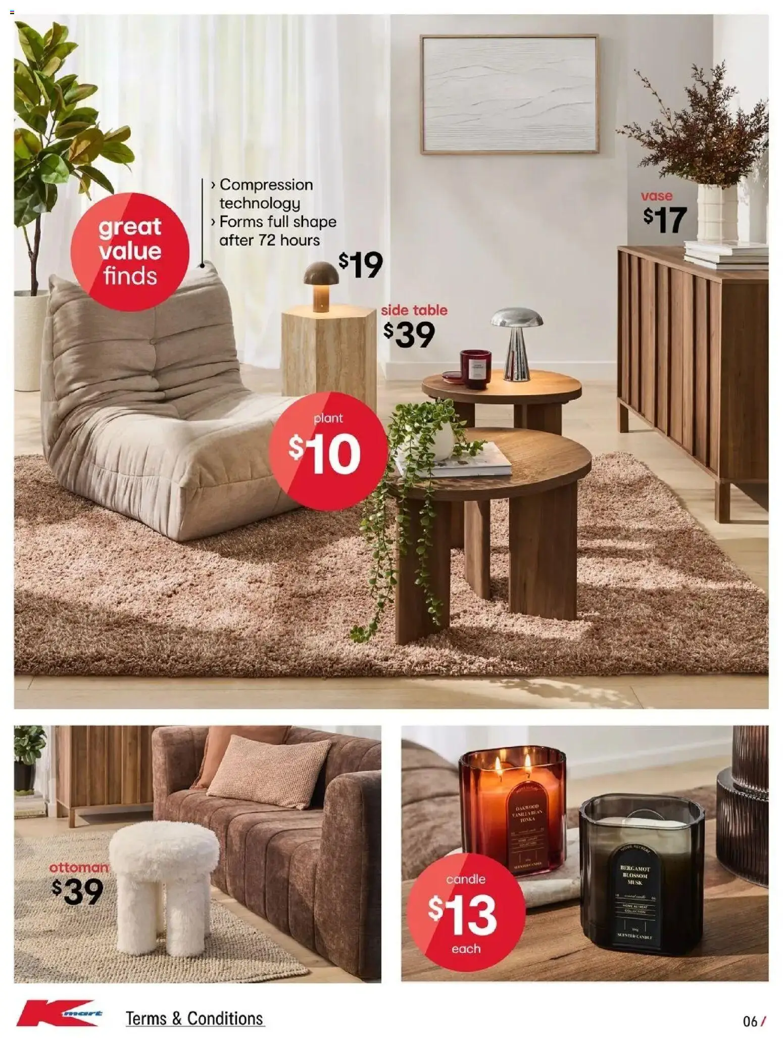 Kmart catalogue - valid from 13.05.2026 | Page: 6 | Products: Compression, Vase, Plant, Ottoman