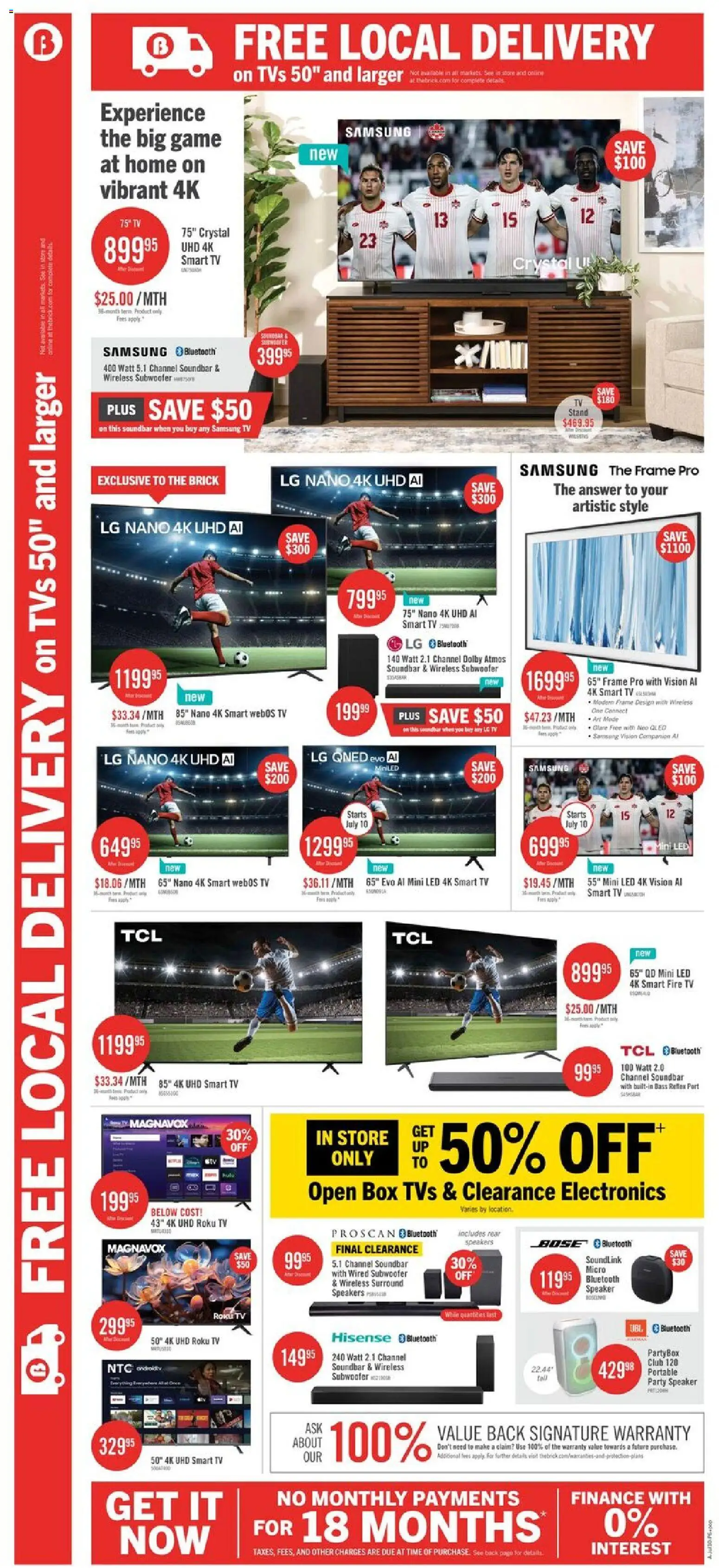 The Brick flyer valid from Jul 9, 2026 | Page: 17 | Products: Tv, Game, Speaker, Box