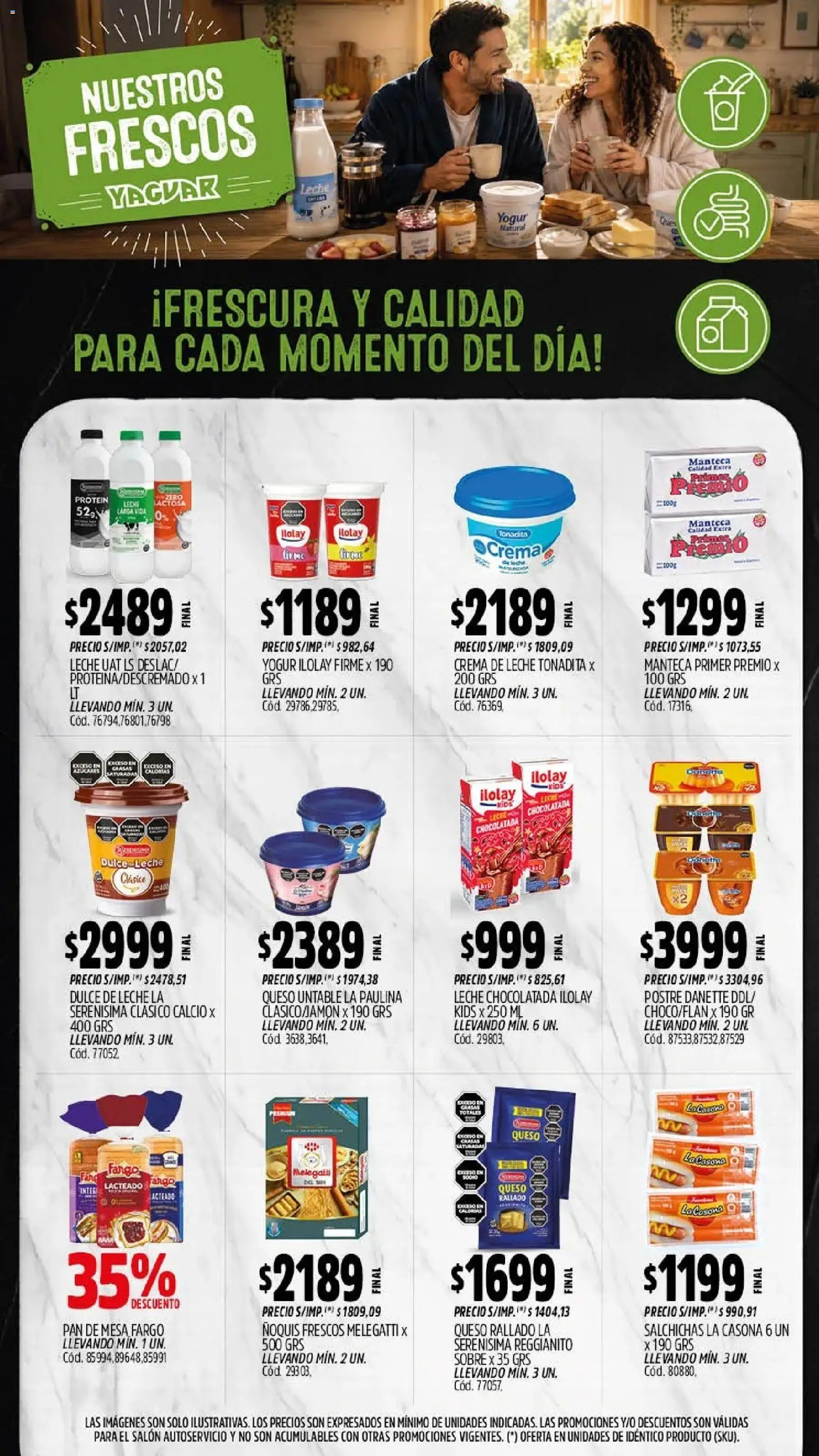 Yaguar - Oferta Semanal Misiones │ válido desde el 21/09/2026 | Página: 10 | Productos: Yogur, Ñoquis, Salchichas, Crema
