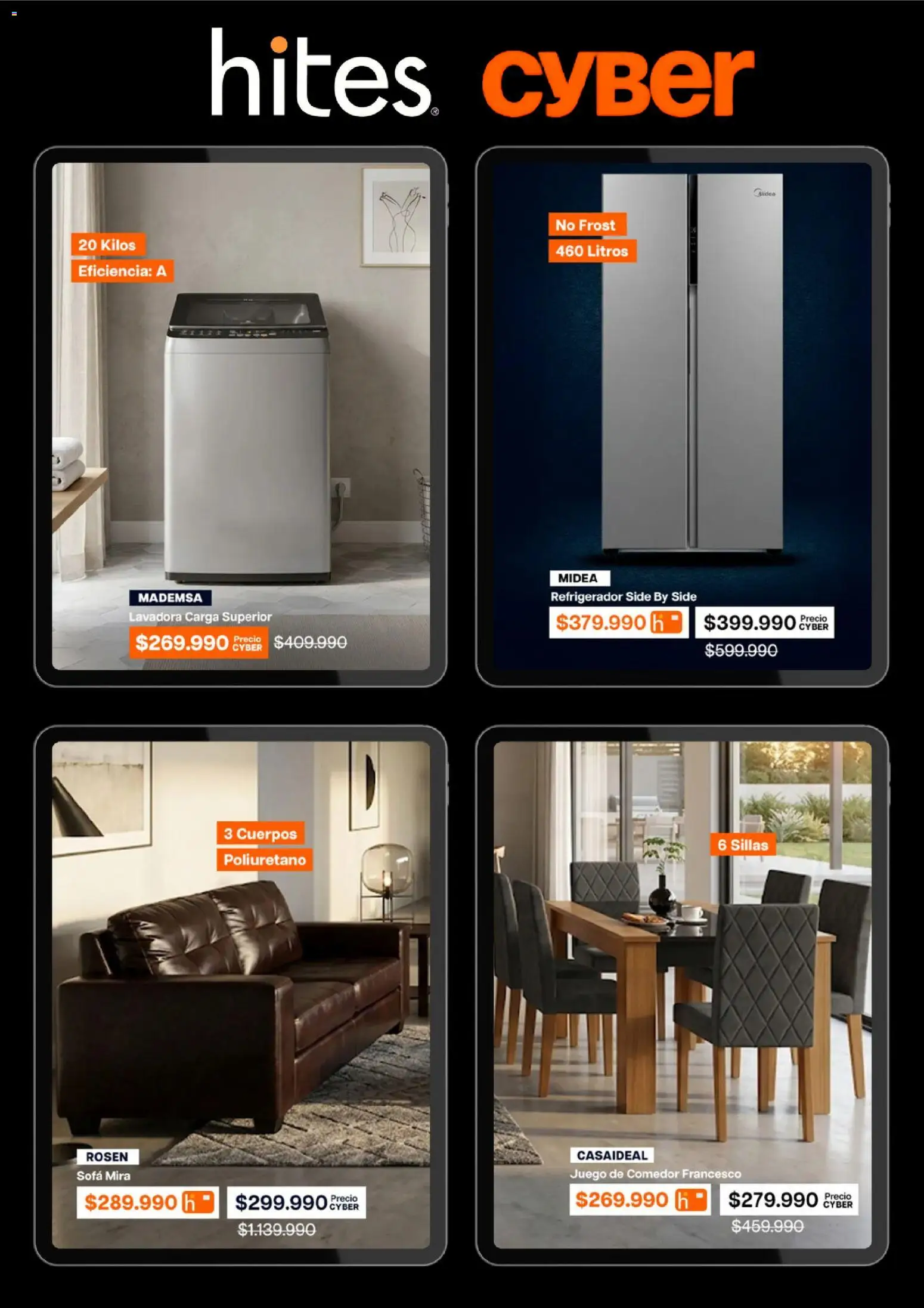 Hites Cyber Day │ válido desde el 31.05.2026 | Página: 3 | Productos: Refrigerador, Lavadora, Sofá, Juego de comedor
