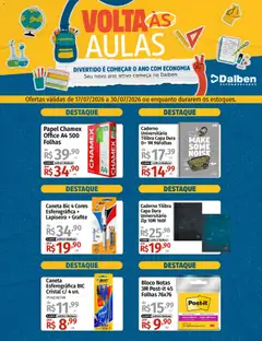 Supermercado Dalben ofertas Volta às Aulas - Pré-Visualização do folheto da loja Supermercado Dalben, válido de 17/07/2026