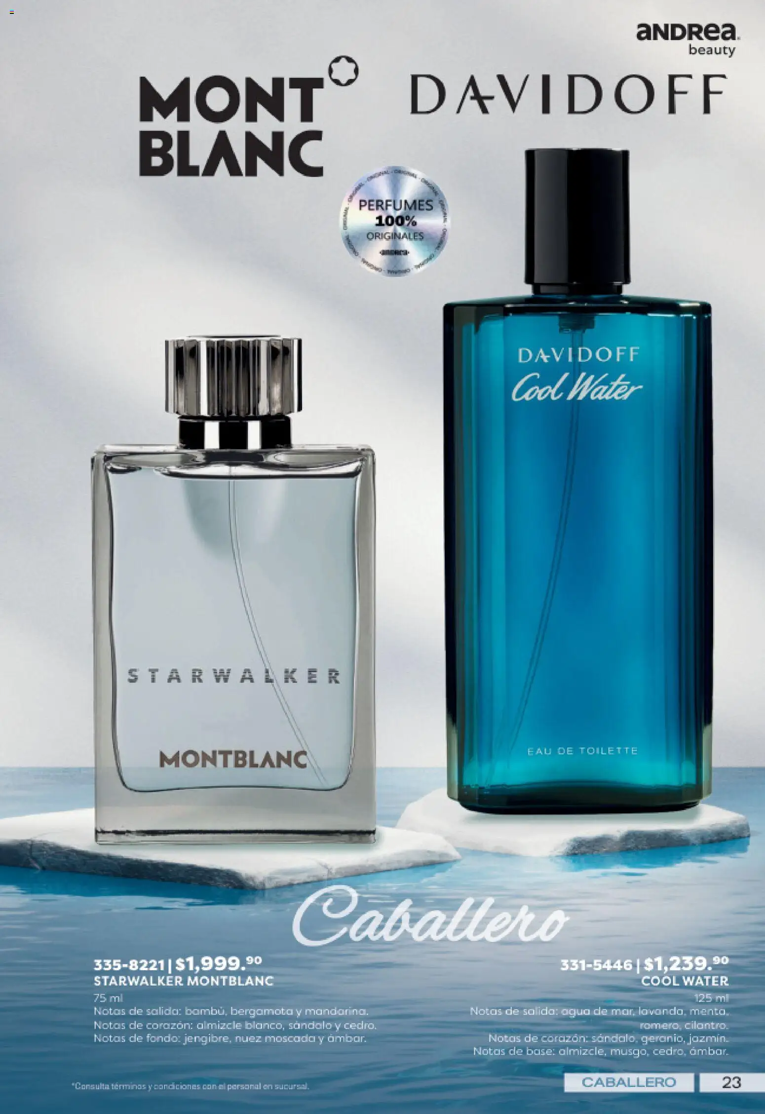 Nuevas ofertas de Andrea válidas en toda la República Mexicana desde el 19/07/2026. ¡Encuentra las mejores ofertas en Andrea catálogo Lo mejor en fragancias! | Página: 23 | Productos: Nuez, Eau de toilette