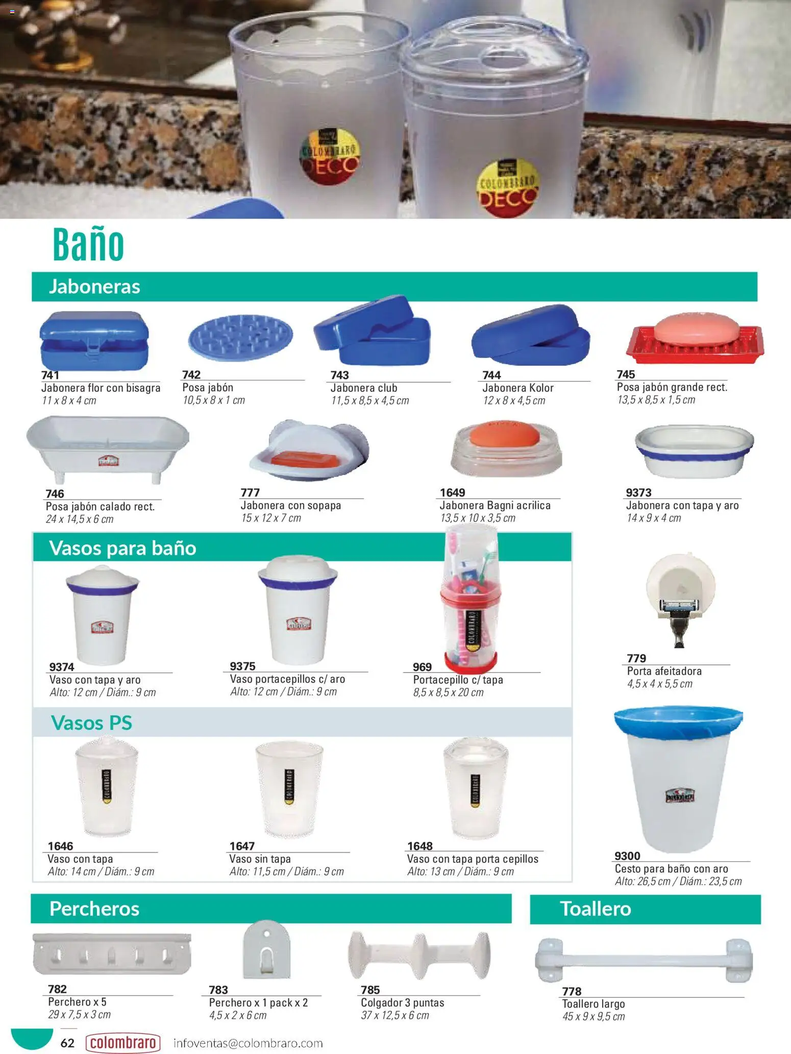 Colombraro catálogo │ válido desde el 26.01.2026 | Página: 62 | Productos: Baño, Perchero, Bisagra, Sopapa