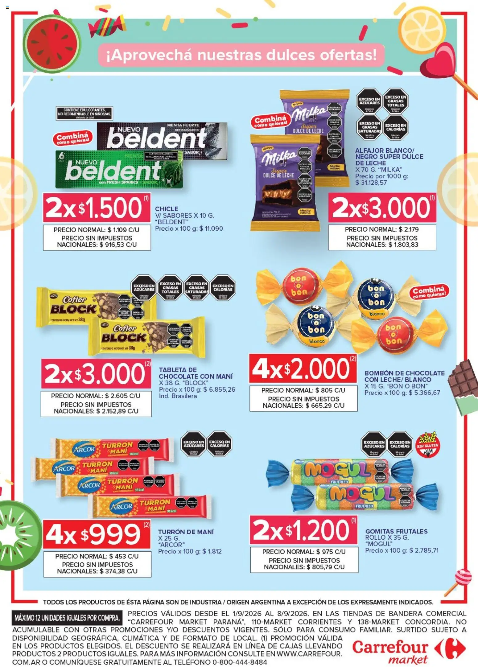 Carrefour Market - Market Paraná Concordia │ válido desde el 01/09/2026 | Página: 5 | Productos: Tableta, Tableta de chocolate, Dulce de leche, Turrón