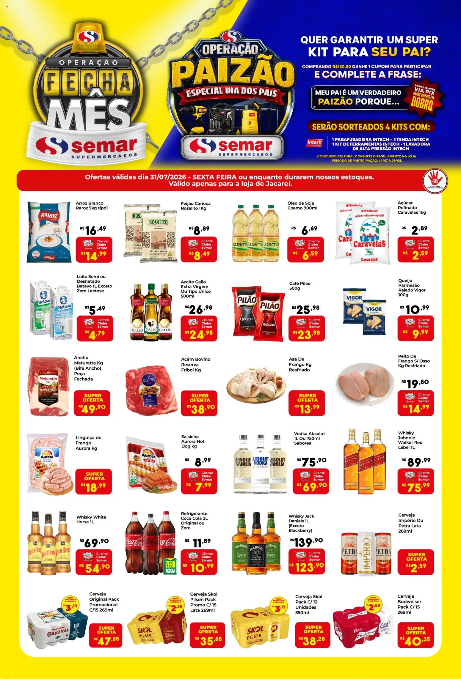 Semar Supermercado Folheto - válido de 31/07/2026 | Página: 1 | Produtos: Café, Cerveja, Café pilão, Azeite