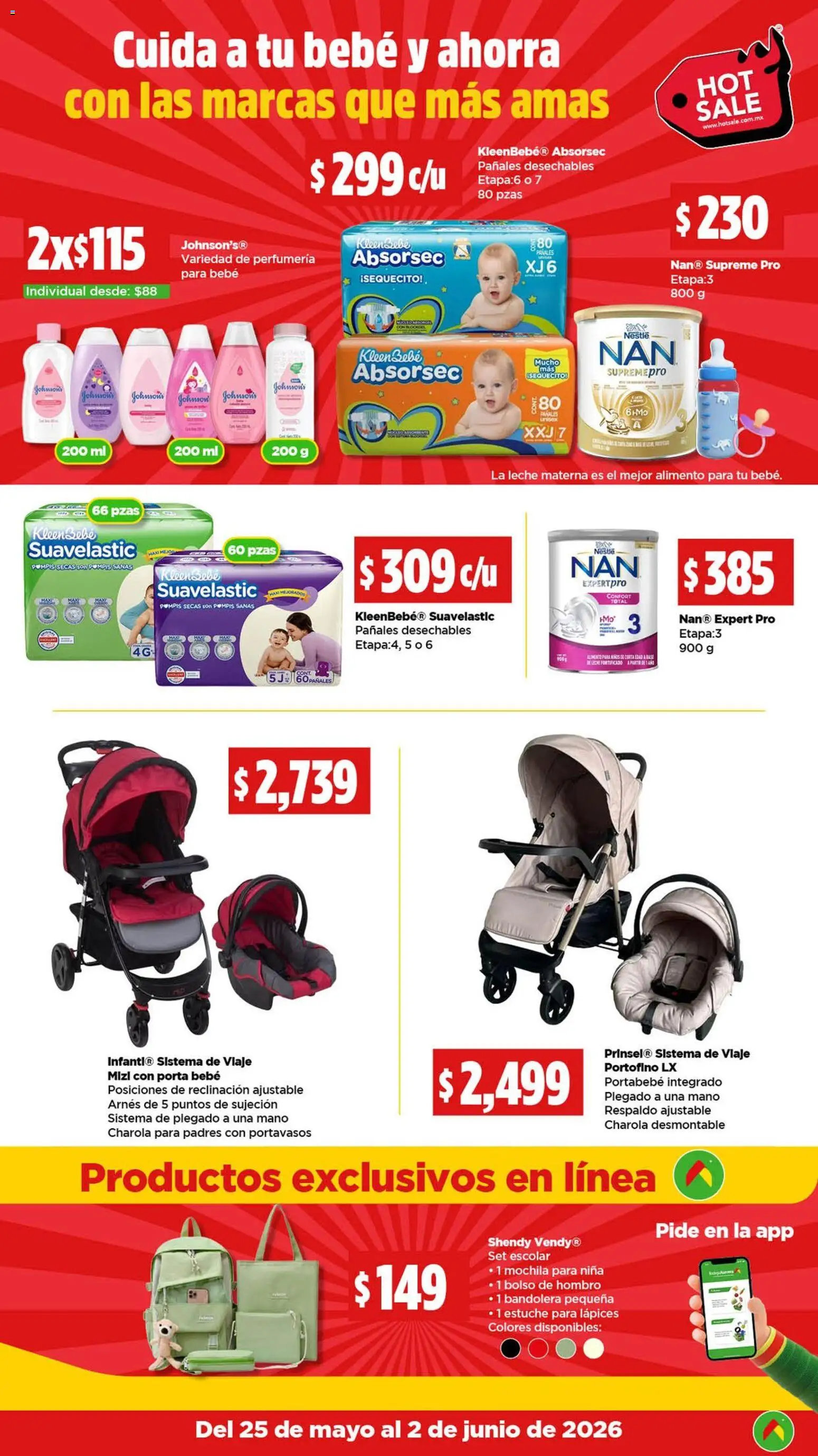 Nuevas ofertas de Bodega Aurrerá válidas en toda la República Mexicana desde el 25.05.2026. ¡Encuentra las mejores ofertas en Bodega Aurrerá Hot Sale! | Página: 15 | Productos: Bolso, Mochila, Leche, Pañales