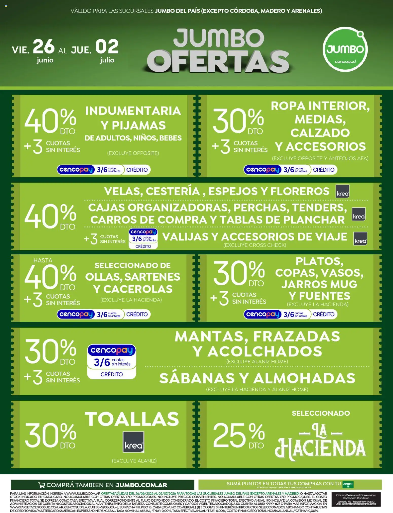 Jumbo - Ofertas | Electro y Hogar │ válido desde el 26/06/2026 | Página: 2 | Productos: Planchar, Sabanas, Toallas, Ropa