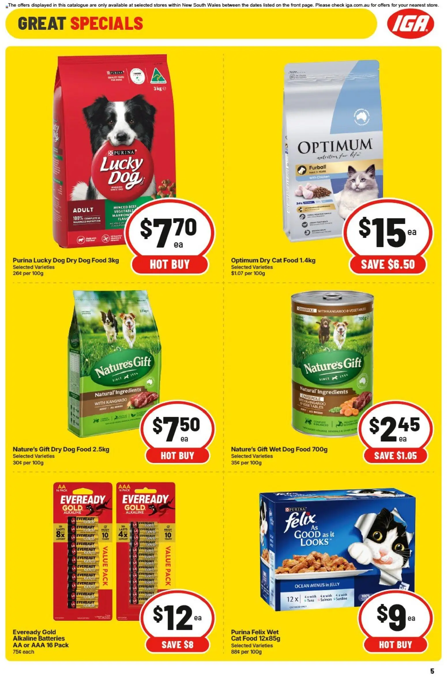 IGA catalogue - valid from 20.05.2026 | Page: 6 | Products: Dog food, Vegetables, Salmon, Batteries
