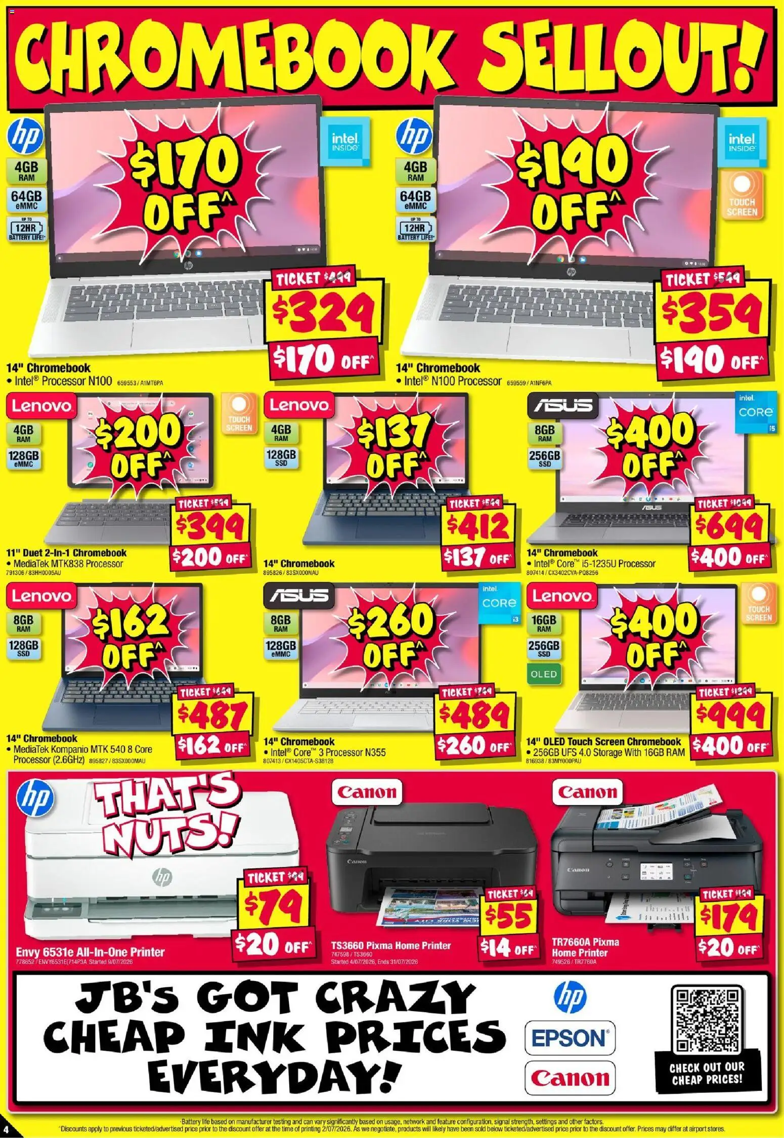 JB Hi-Fi catalogue - valid from 16/07/2026 | Page: 4 | Products: Battery, Nuts, Printer, Screen