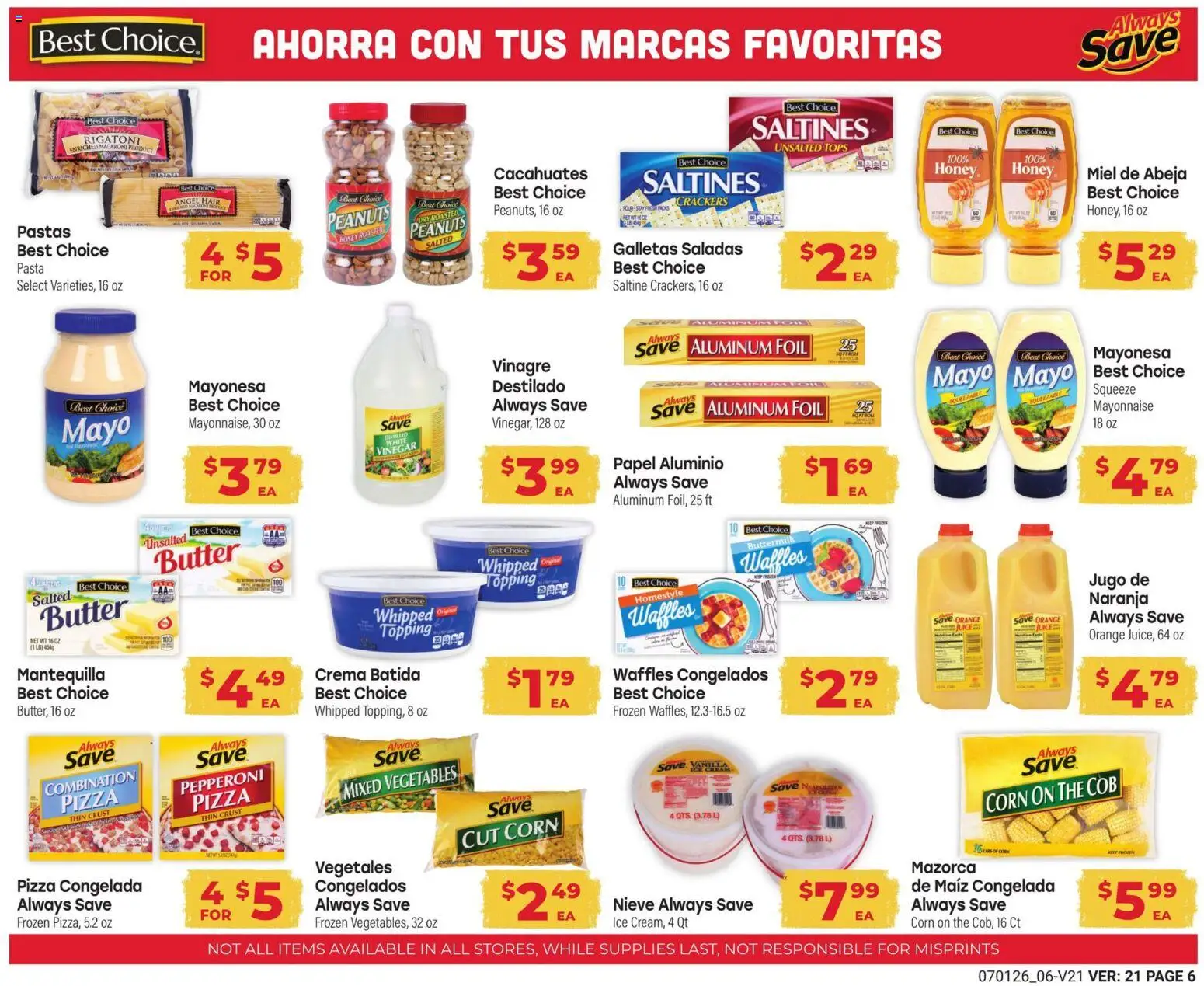 El Rancho Monthly Ad - valid from 07/01/2026 | Page: 6 | Products: Butter, Pasta, Vegetables, Mayonnaise