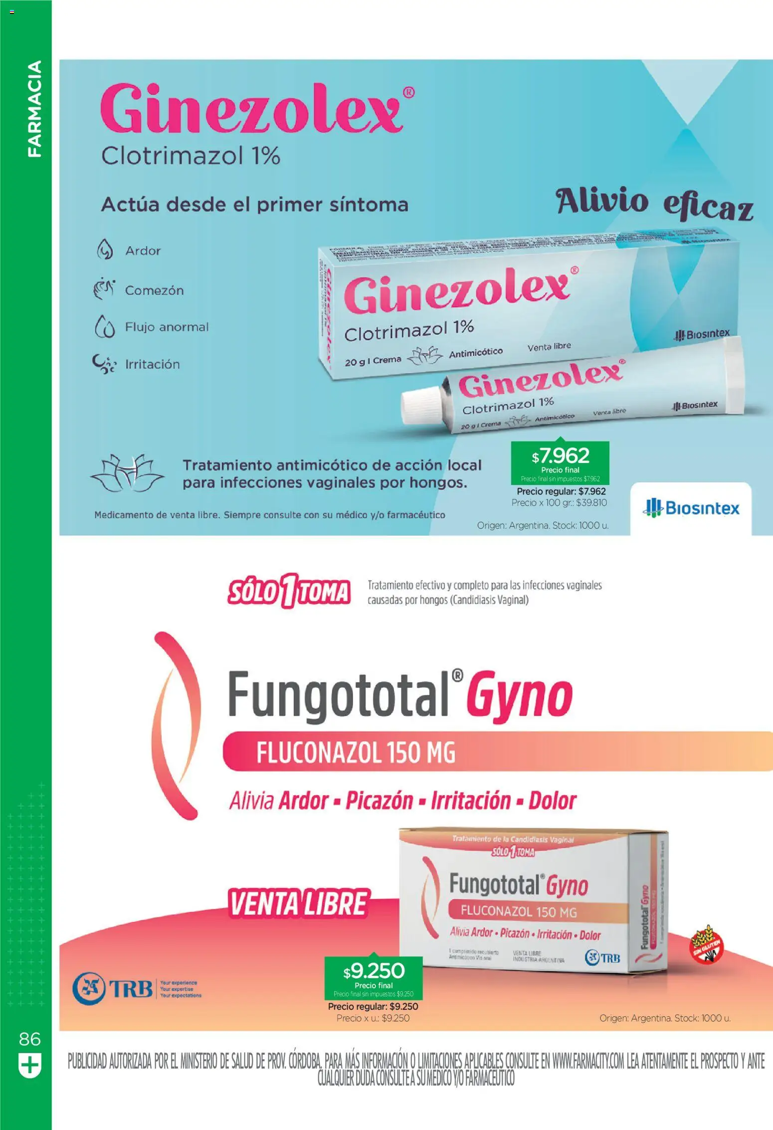 Farmacity catálogo │ válido desde el 01/09/2026 | Página: 86 | Productos: Hongos, Crema