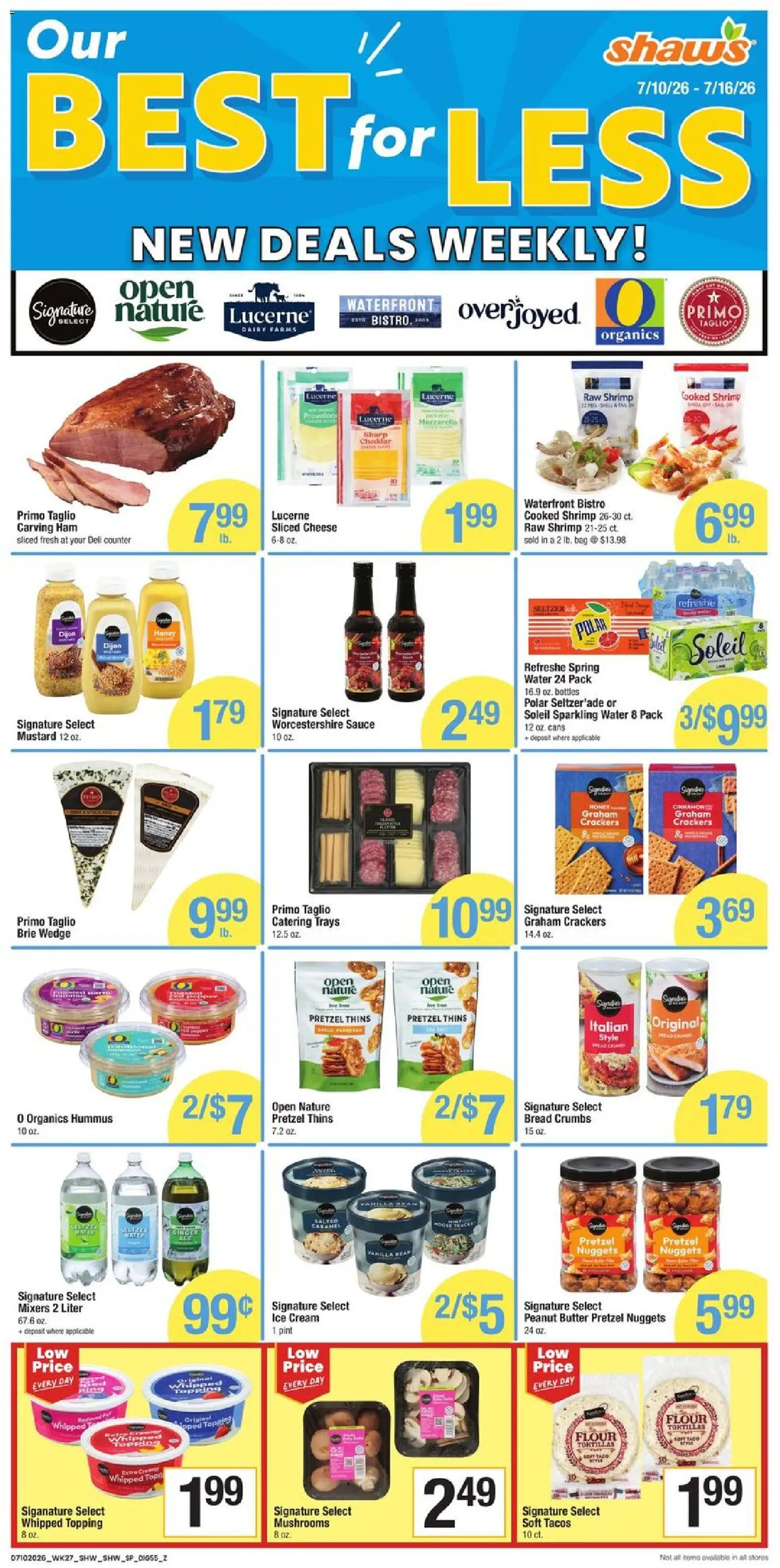 Shaw's Weekly Ad - NH - valid from 07/10/2026 | Page: 7 | Products: Mushrooms, Cheese, Ice cream, Bag