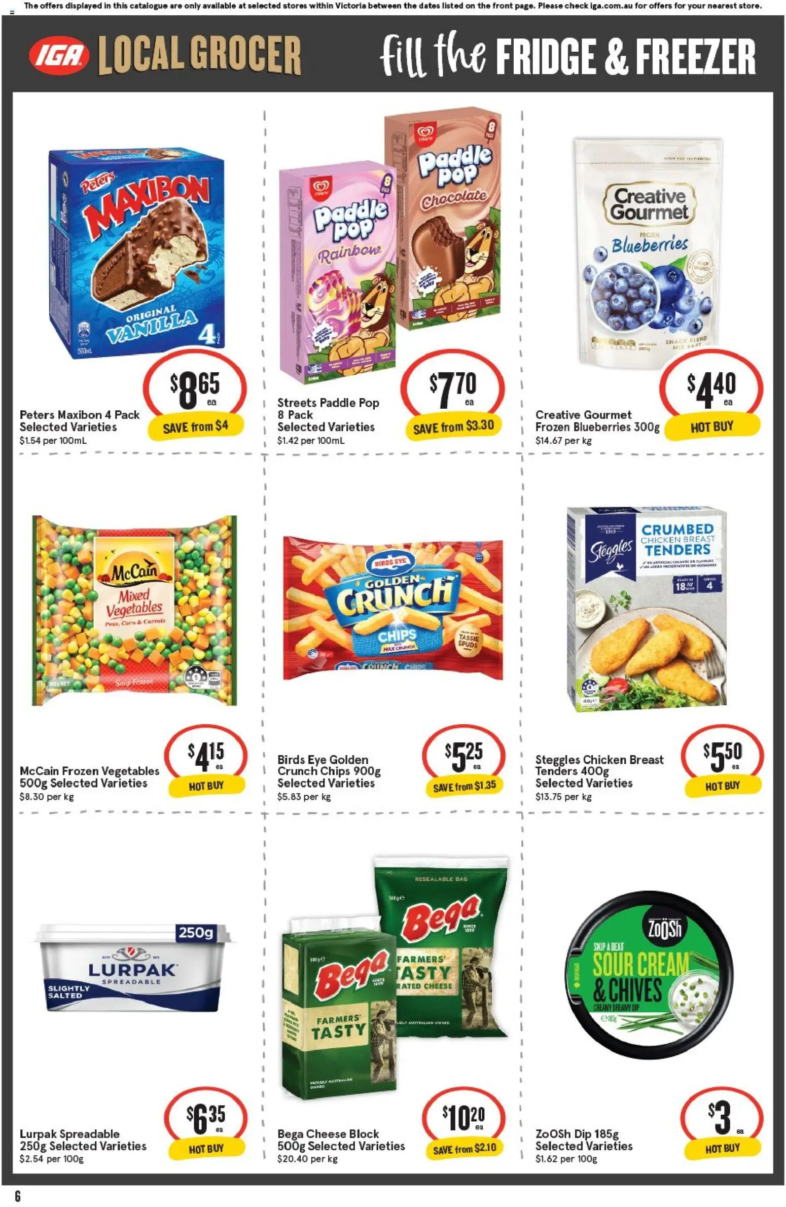 IGA catalogue - valid from 01/07/2026 | Page: 7 | Products: Cheese, Chocolate, Blueberries, Freezer