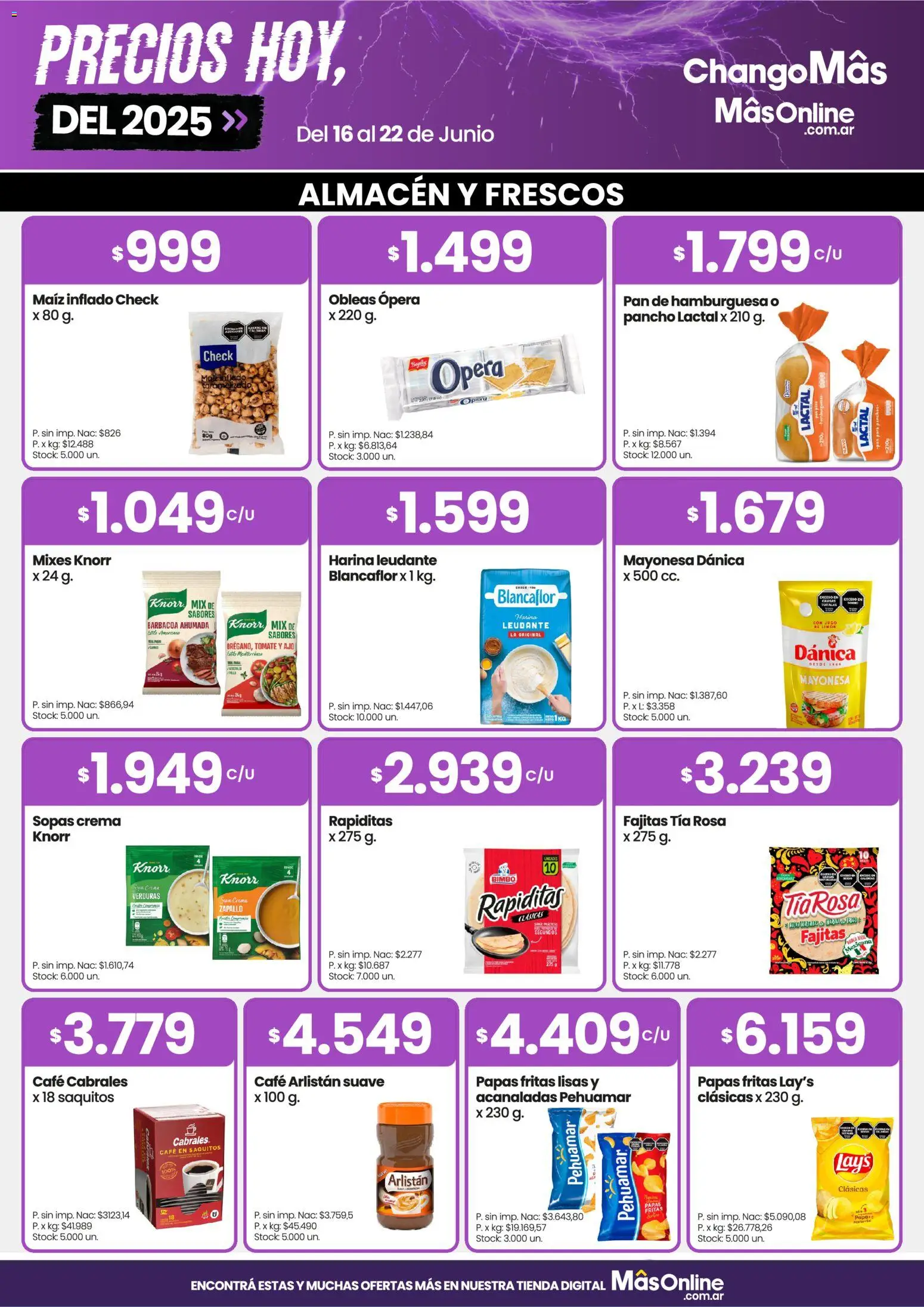 Changomas ofertas │ válido desde el 16.06.2026 | Página: 3 | Productos: Zapallo, Mayonesa, Café, Crema