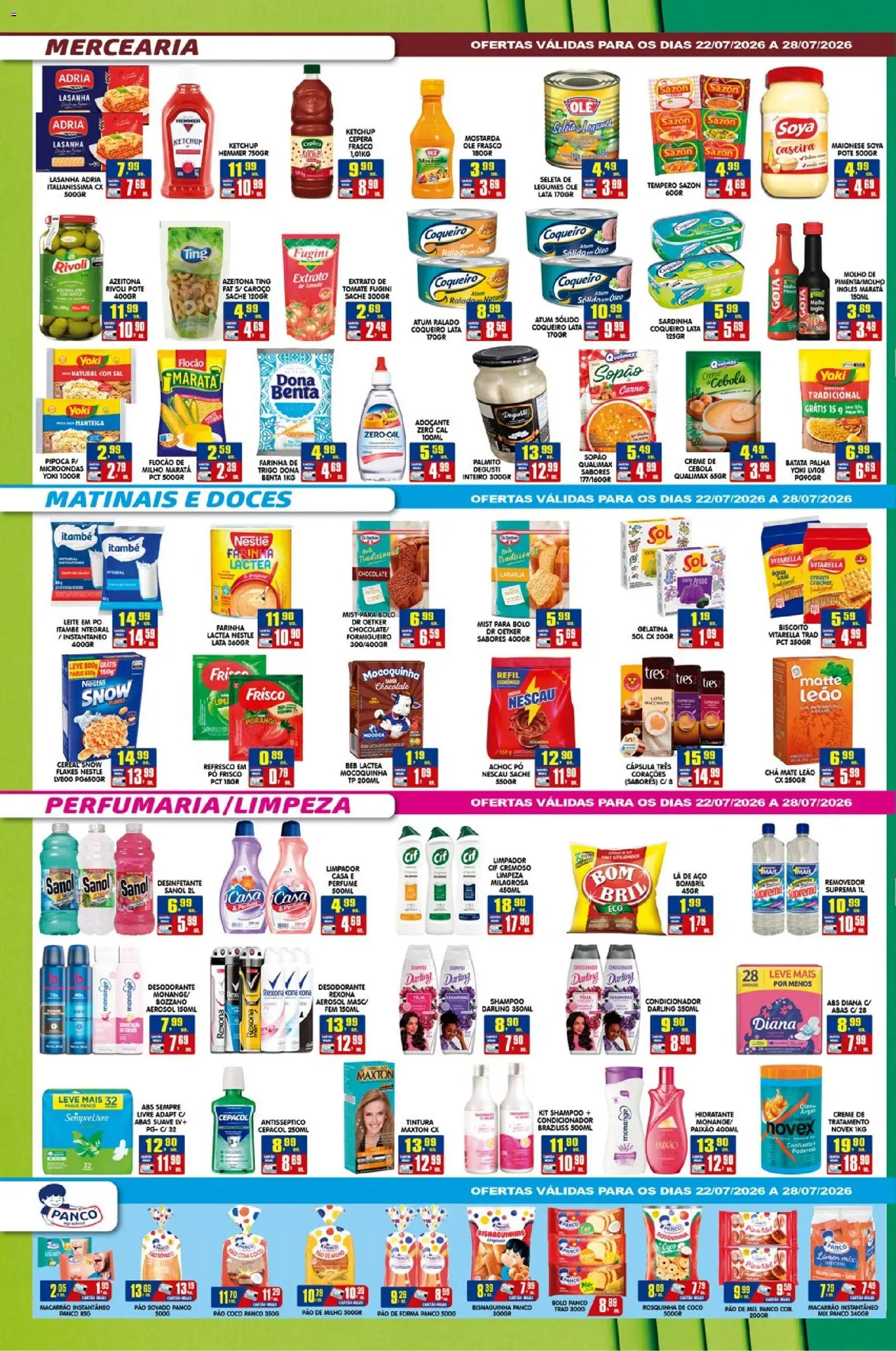 Higa's Supermercado Folheto - válido de 22/07/2026 | Página: 2 | Produtos: Shampoo, Nescau, Manteiga, Desinfetante
