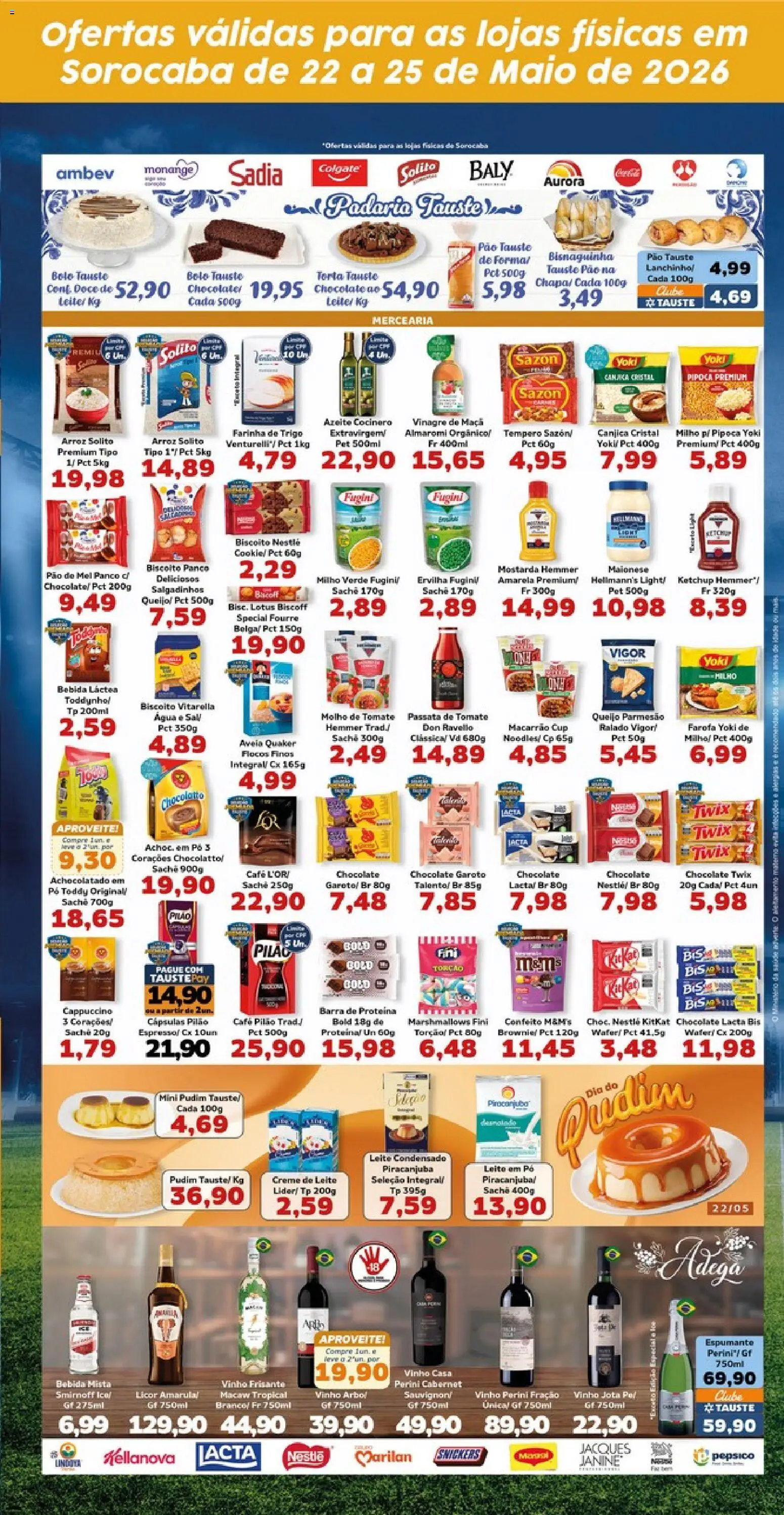 Tauste Folheto - válido de 22.05.2026 | Página: 3 | Produtos: Leite, Macarrão, Azeite, Pá