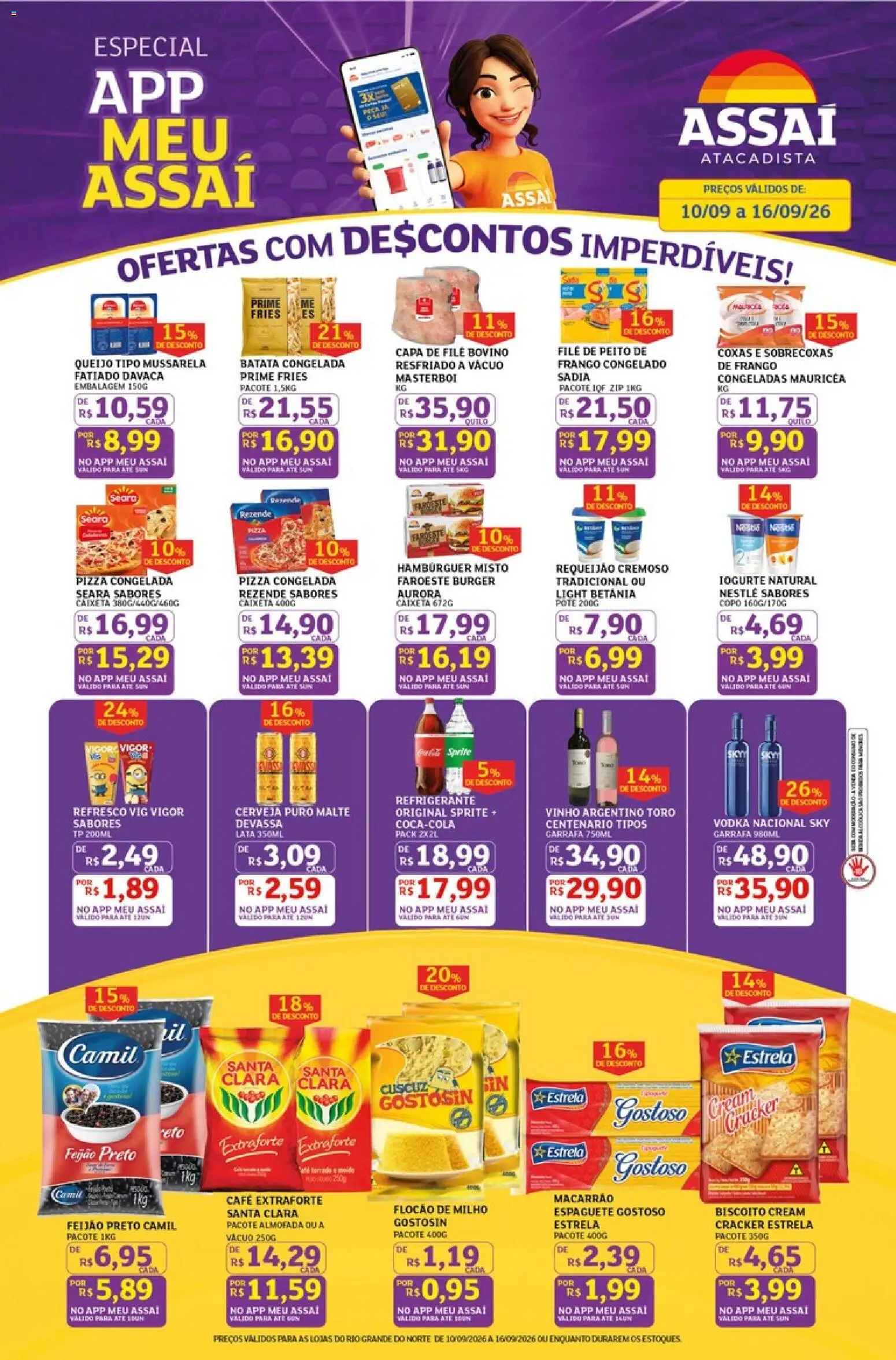 Assaí Atacadista Folheto - válido de 10/09/2026 | Página: 1 | Produtos: Refresco, Almofada, Pizza, Requeijão