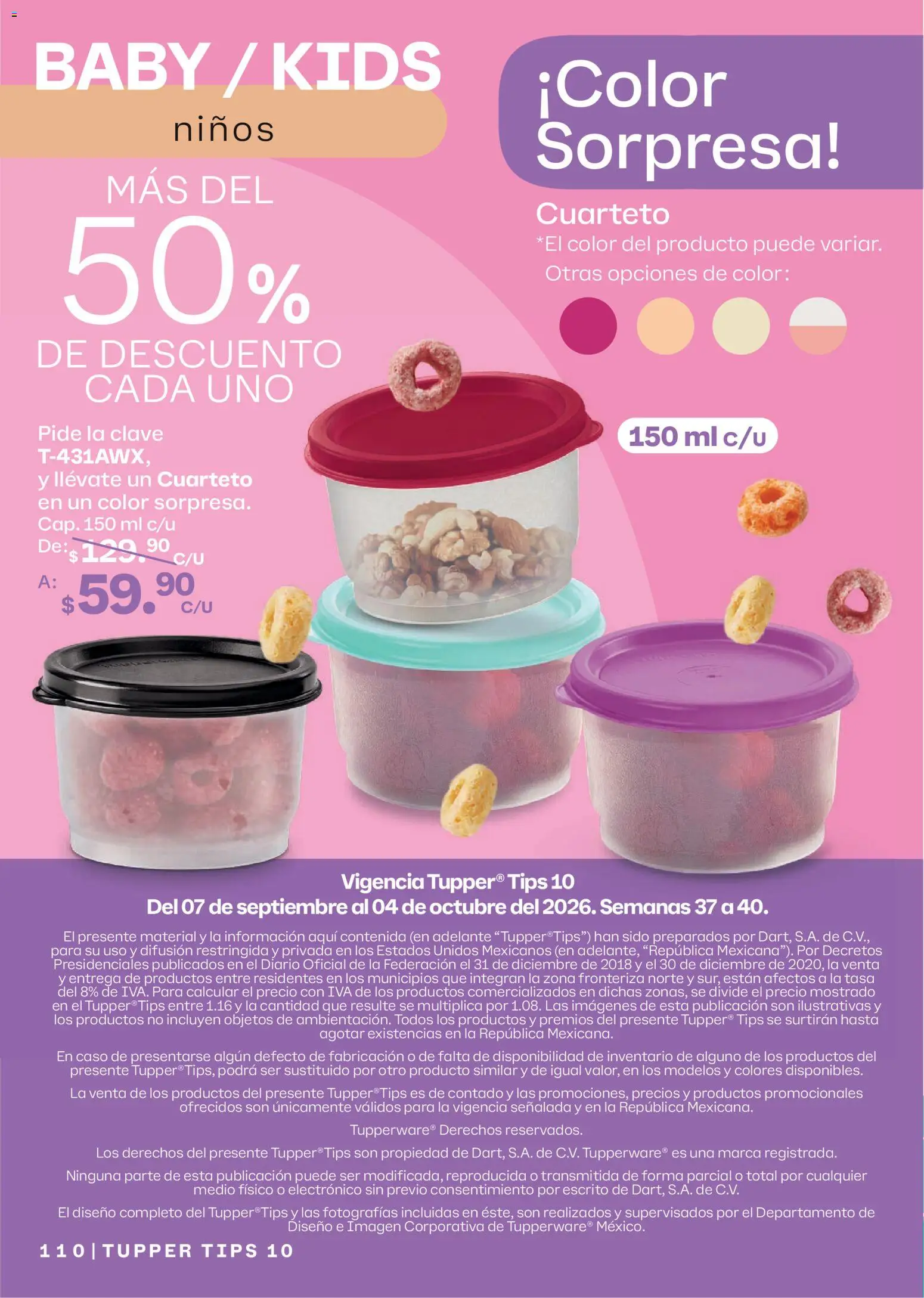Nuevas ofertas de Tupperware válidas en toda la República Mexicana desde el 07/09/2026. ¡Encuentra las mejores ofertas en Tupperware catálogo! | Página: 110 | Productos: Tupper