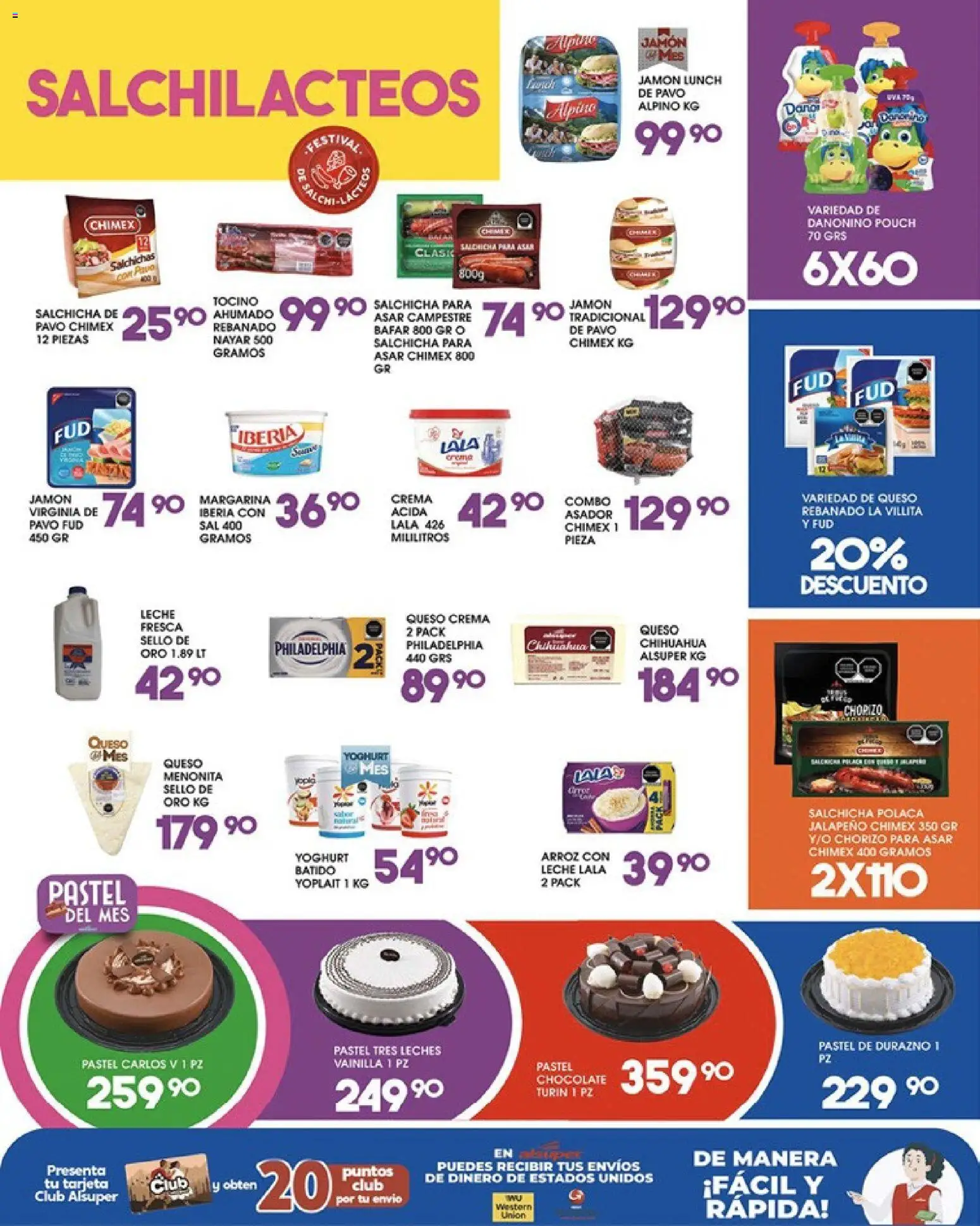 Nuevas ofertas de Alsuper válidas en toda la República Mexicana desde el 12.06.2026. ¡Encuentra las mejores ofertas en Alsuper folleto! | Página: 3 | Productos: Tocino, Sal, Queso, Chorizo